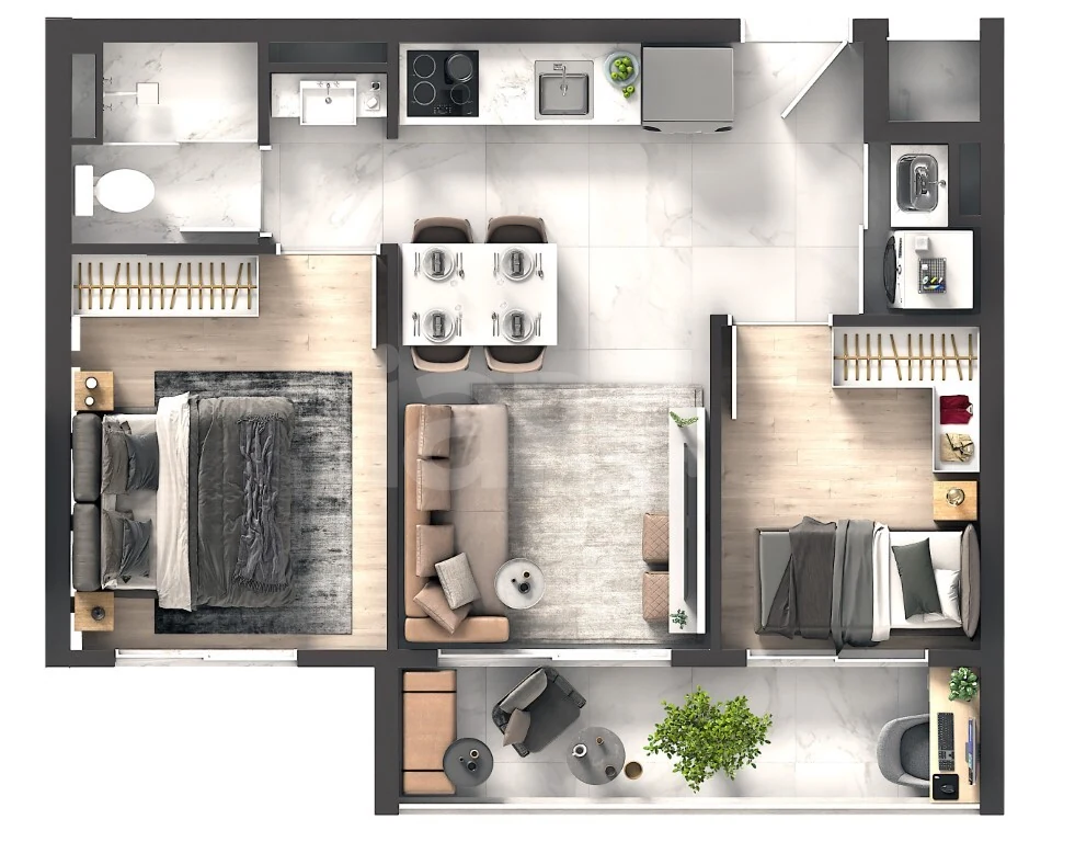 Planta — Apartamento 40,91 m²