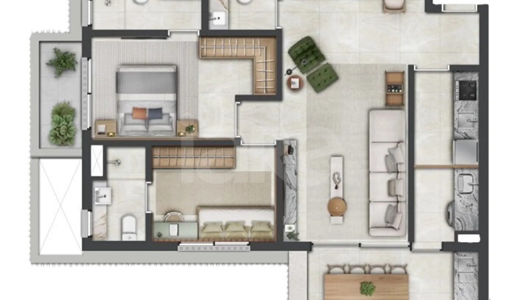 Planta — Apartamento 92,6 m²