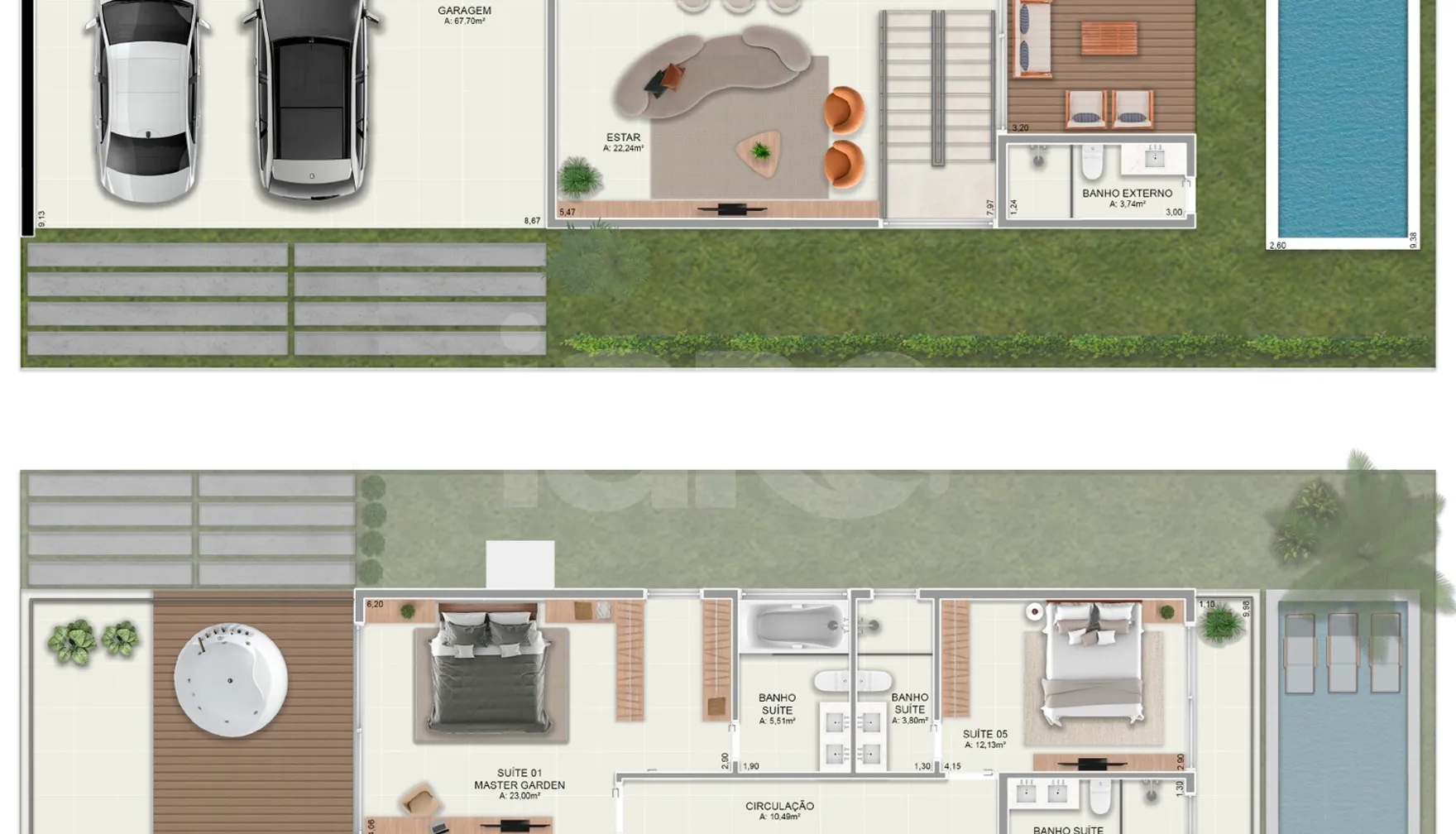 Planta — Casa em Condomínio 364,12 m²