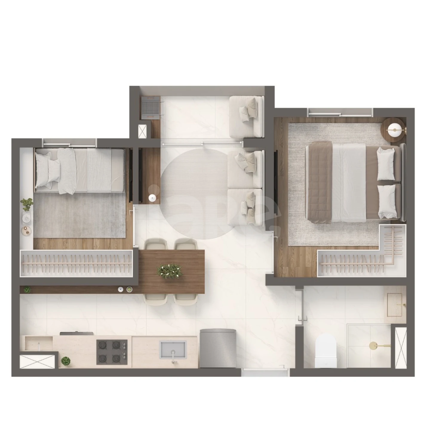 Planta — Apartamento 34,15 m²