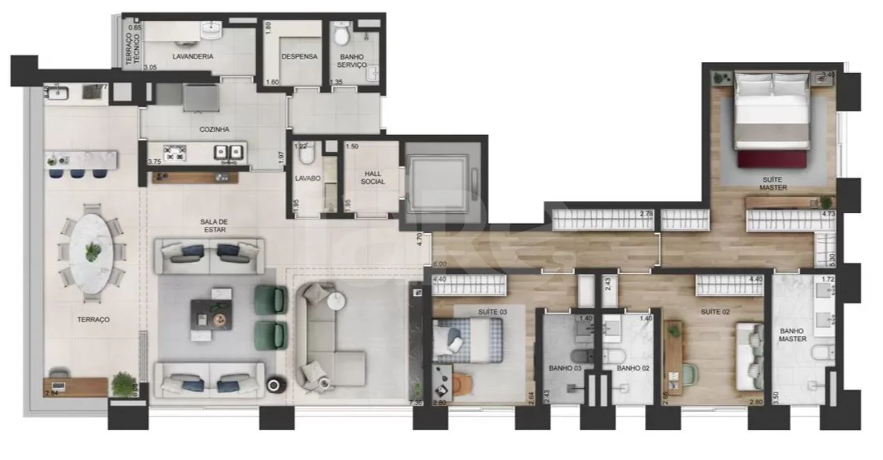 Planta — Apartamento 192,55 m²