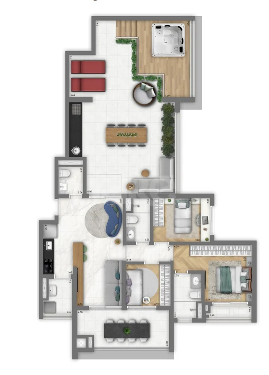 Planta — Cobertura Horizontal 144,1 m²