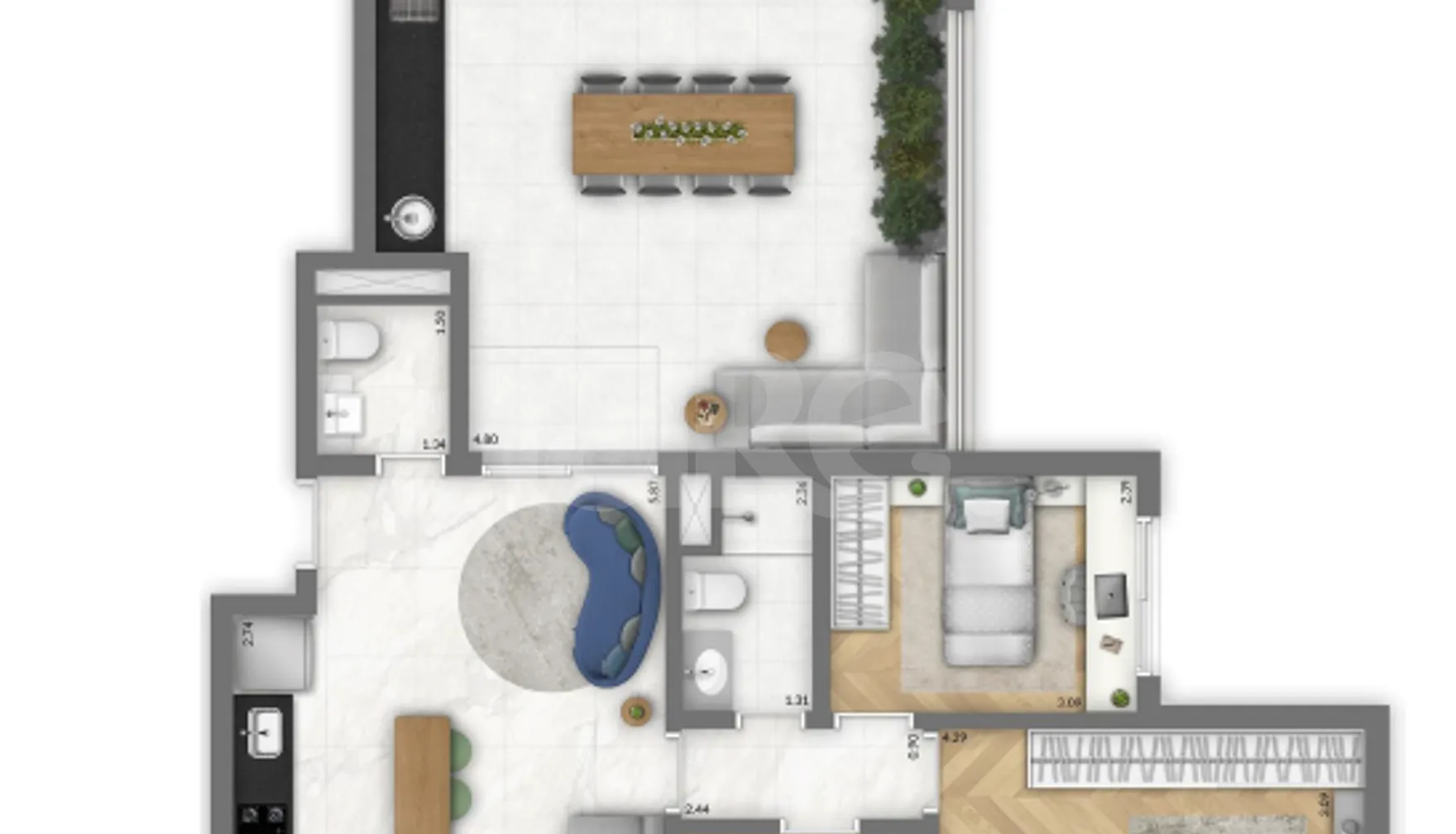 Planta — Cobertura Horizontal 144,1 m²