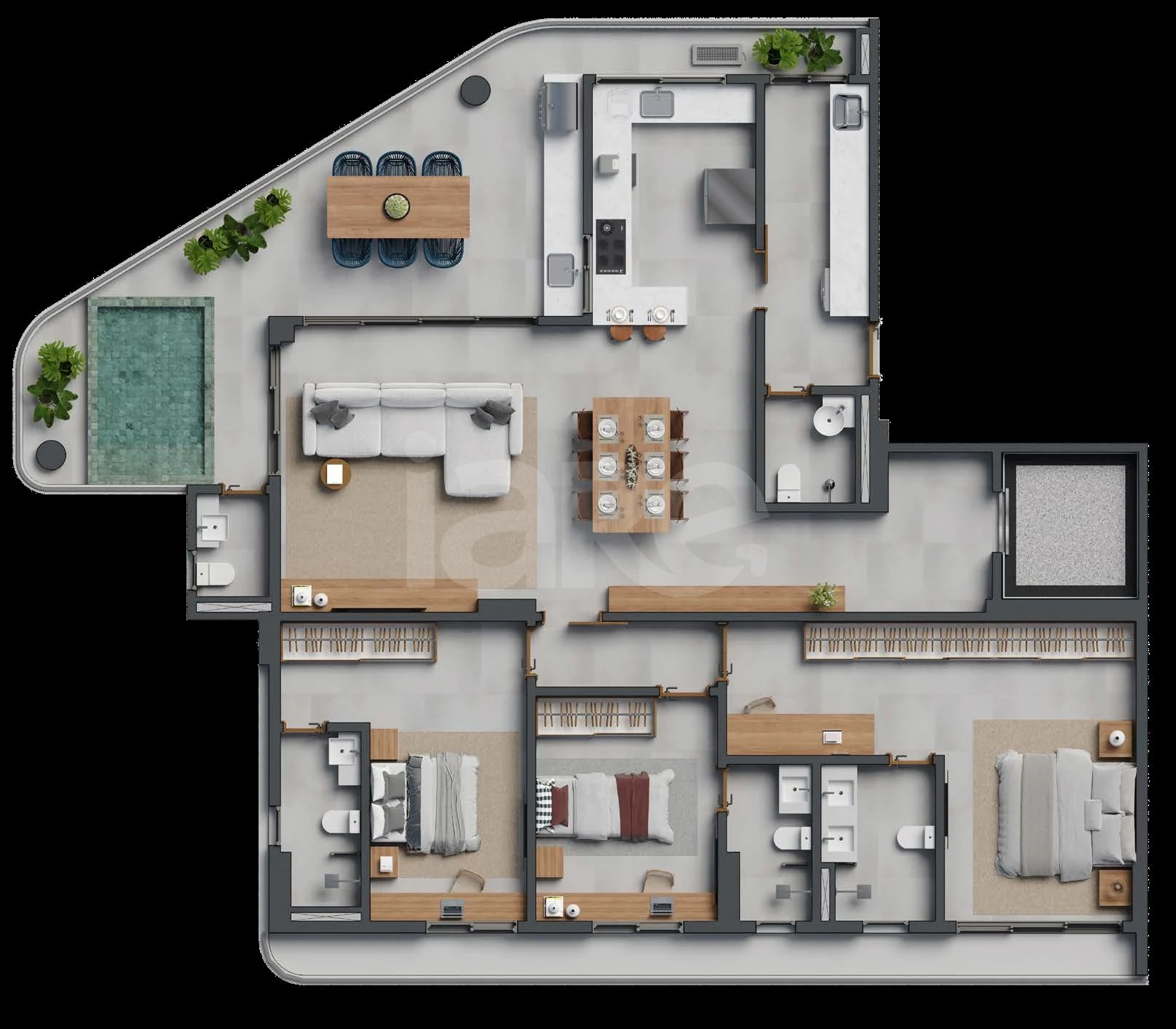 Planta — Apartamento 181,14 m²