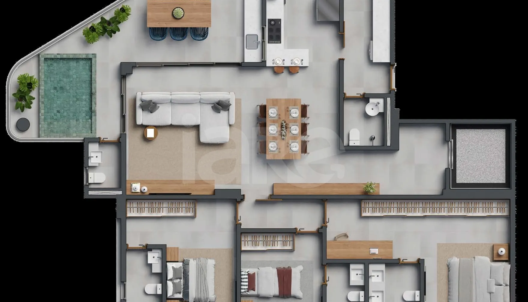 Planta — Apartamento 181,14 m²