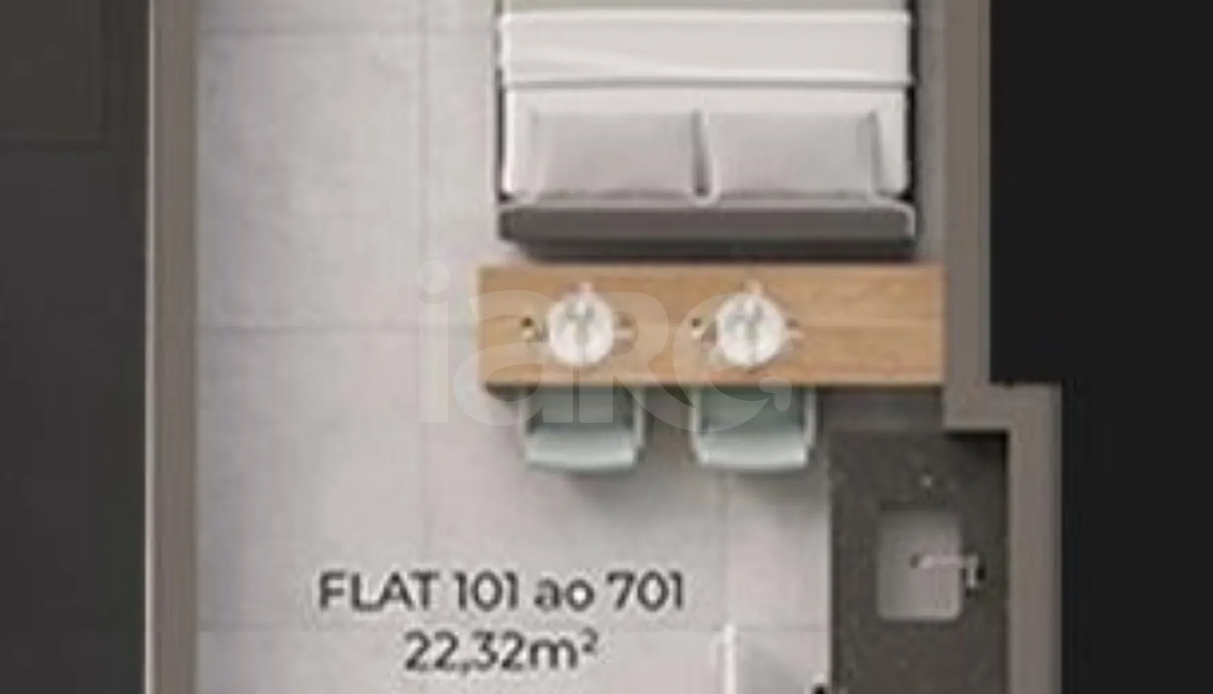 Planta — Studio 22,32 m²