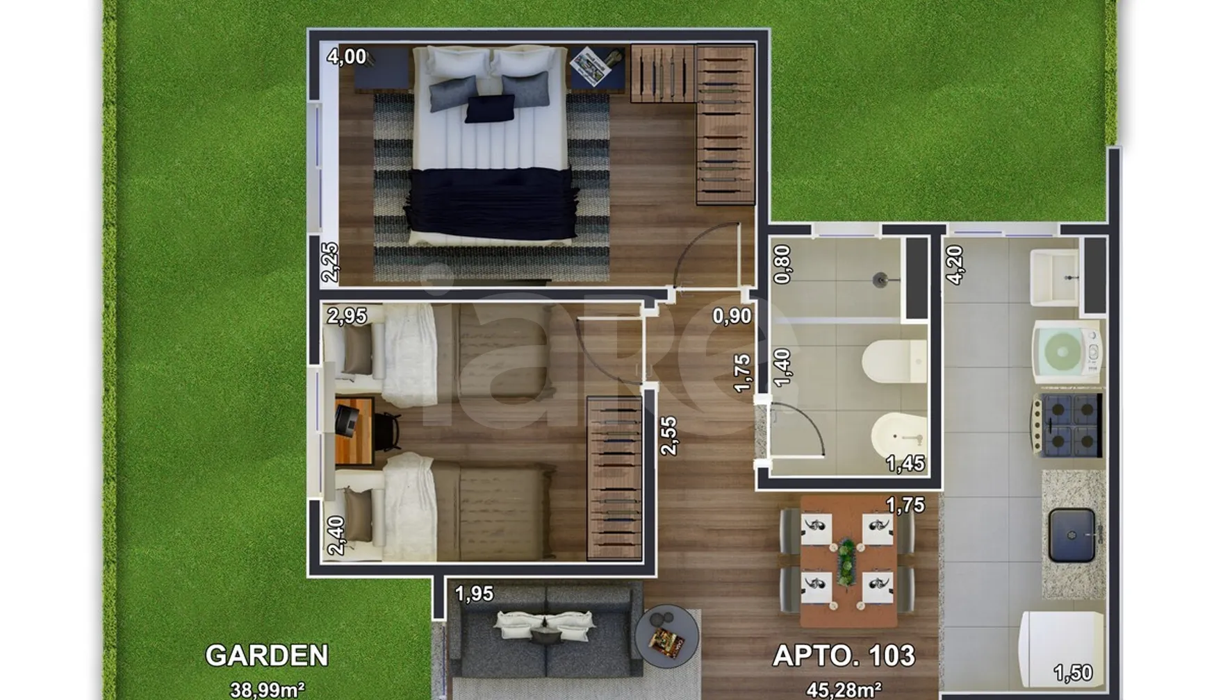 Planta — Garden 84,27 m²