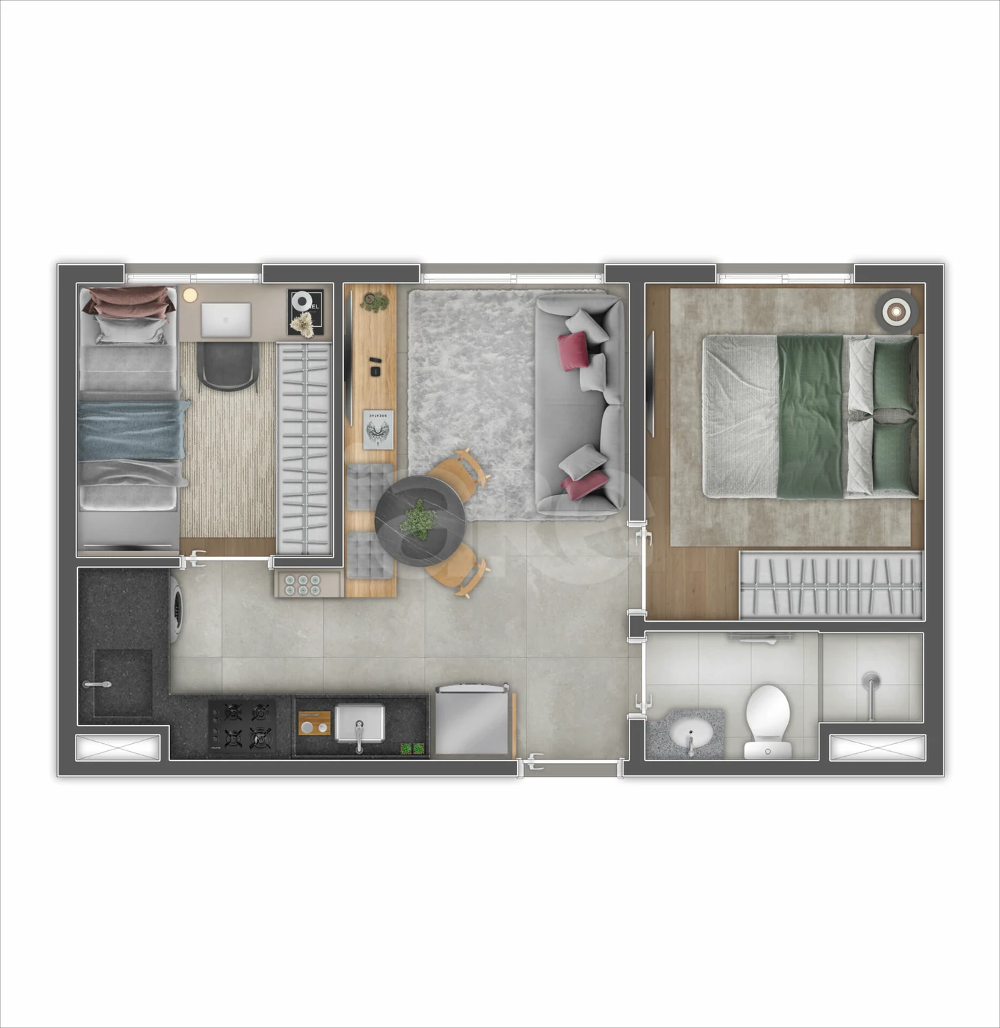 Planta — Apartamento 33,46 m²