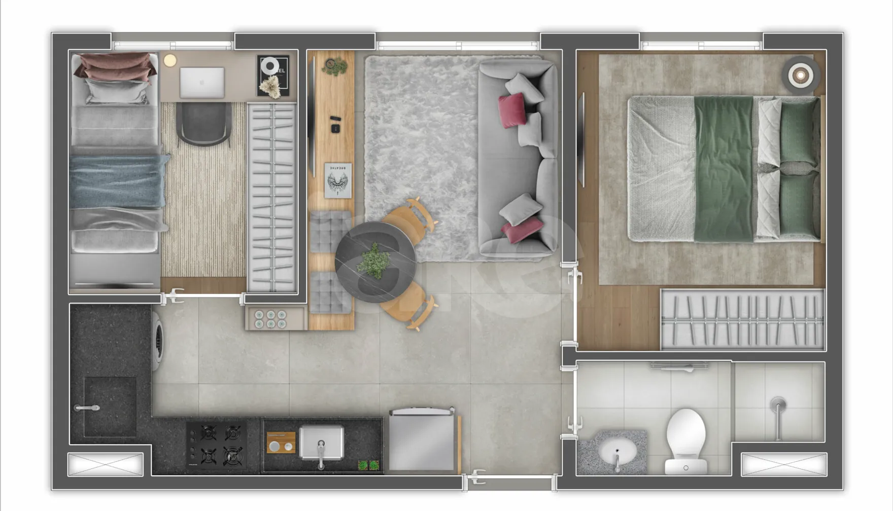 Planta — Apartamento 33,46 m²