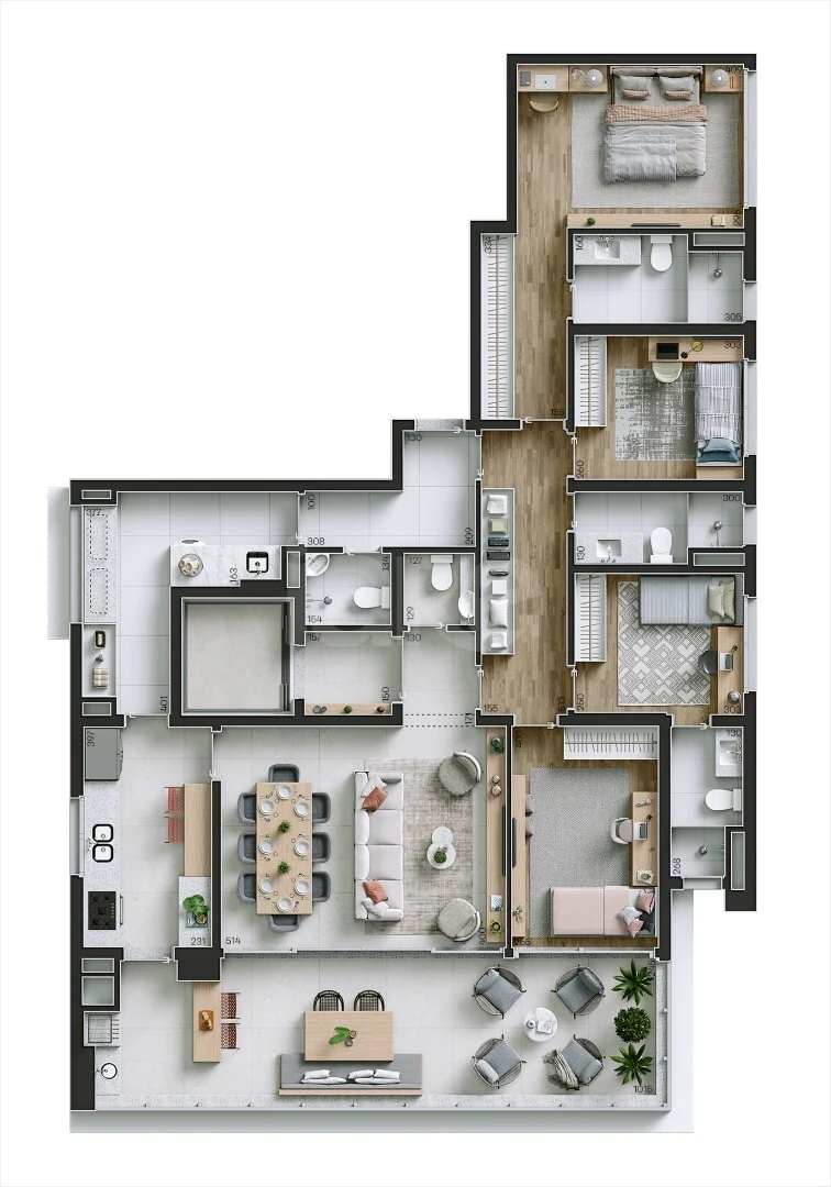 Planta — Apartamento 171,24 m²