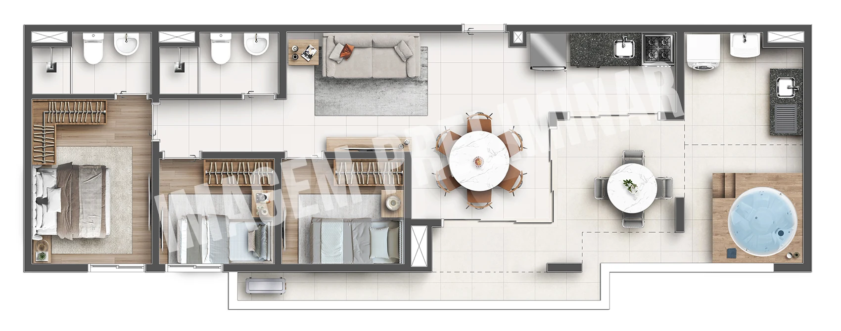 Planta — Cobertura Horizontal 108,22 m²