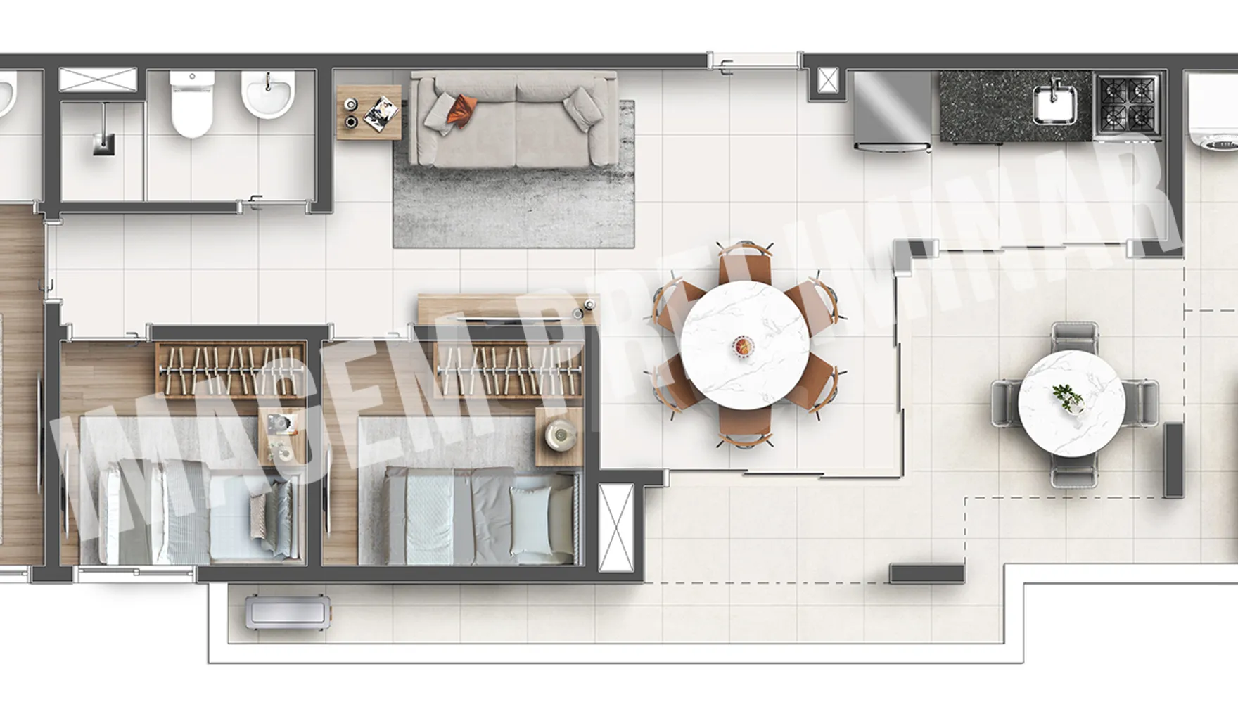 Planta — Cobertura Horizontal 108,22 m²