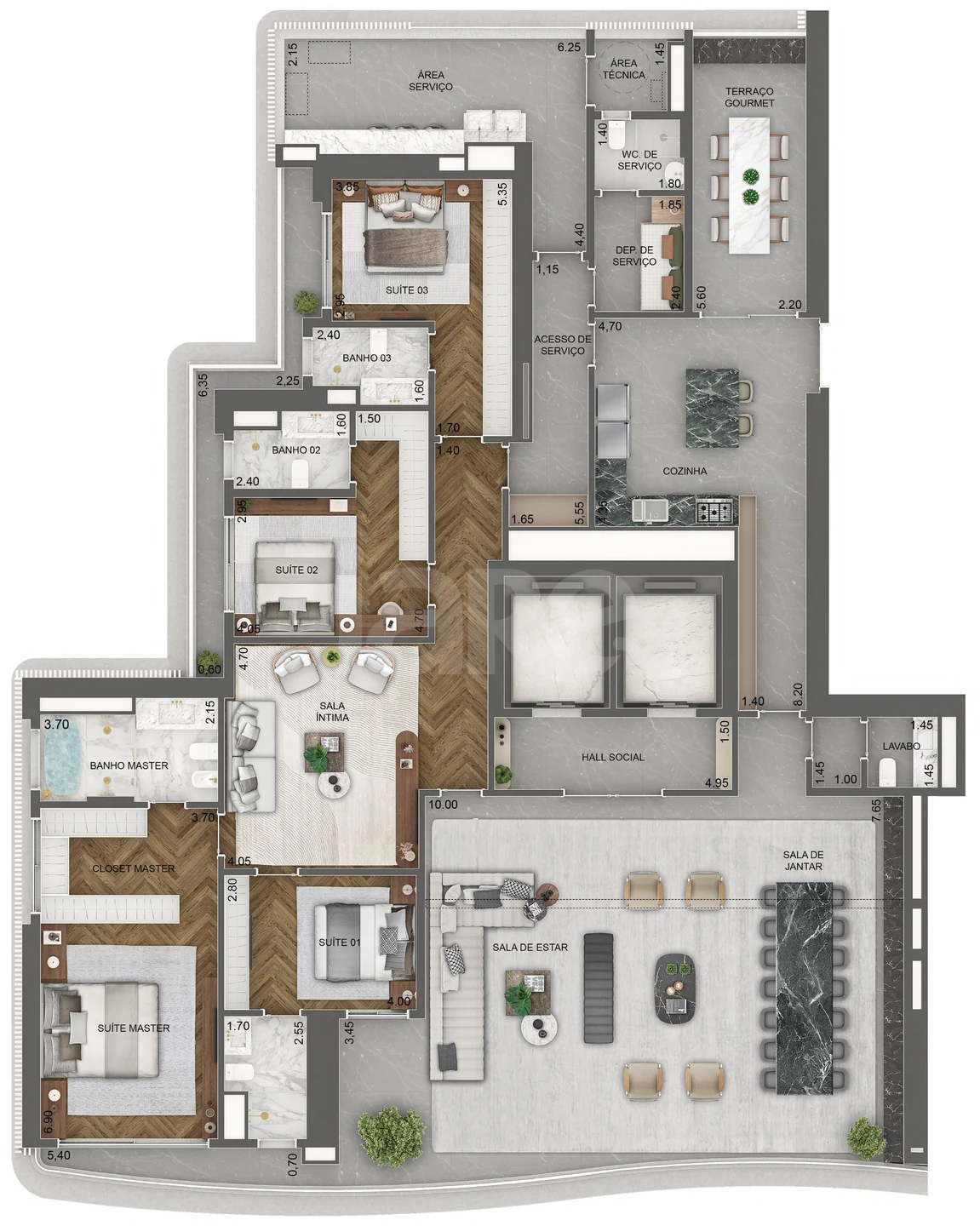 Planta — Apartamento 348 m²