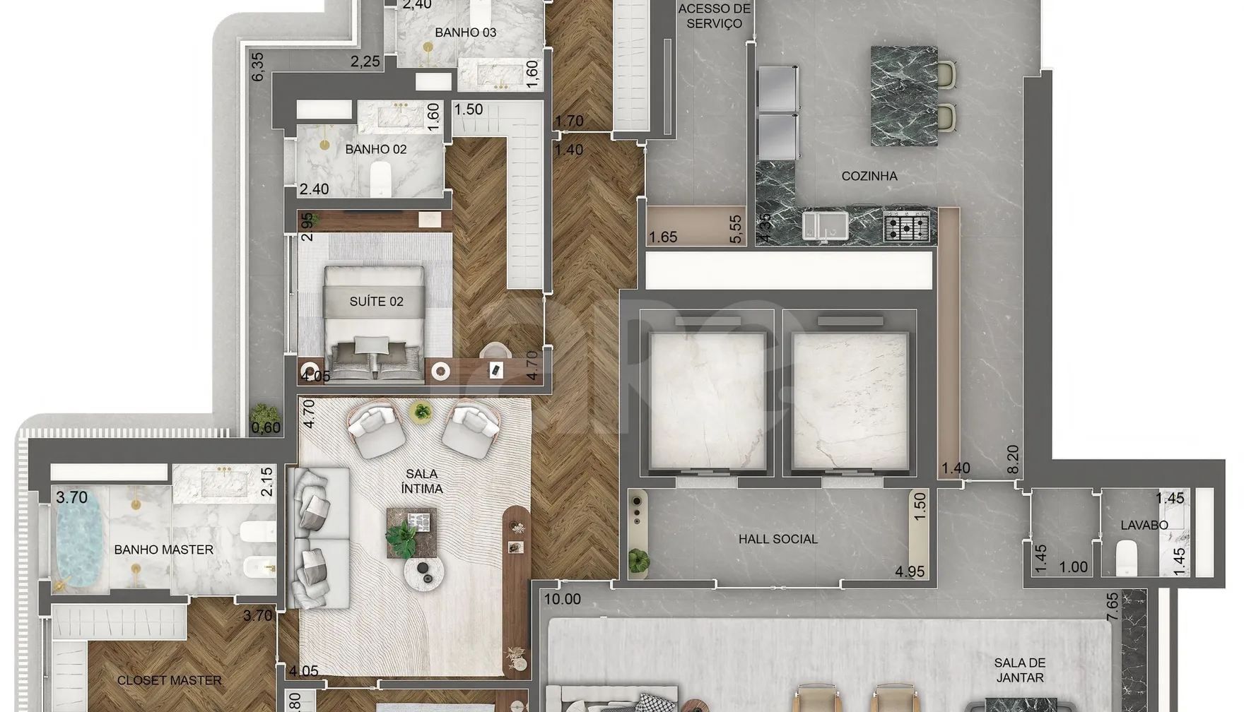 Planta — Apartamento 348 m²