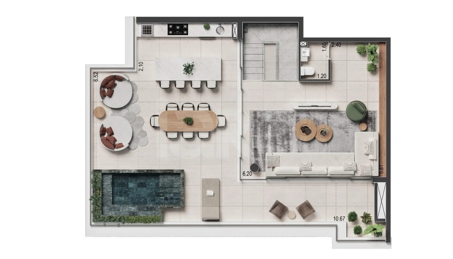 Planta — Cobertura Duplex 219,4 m²