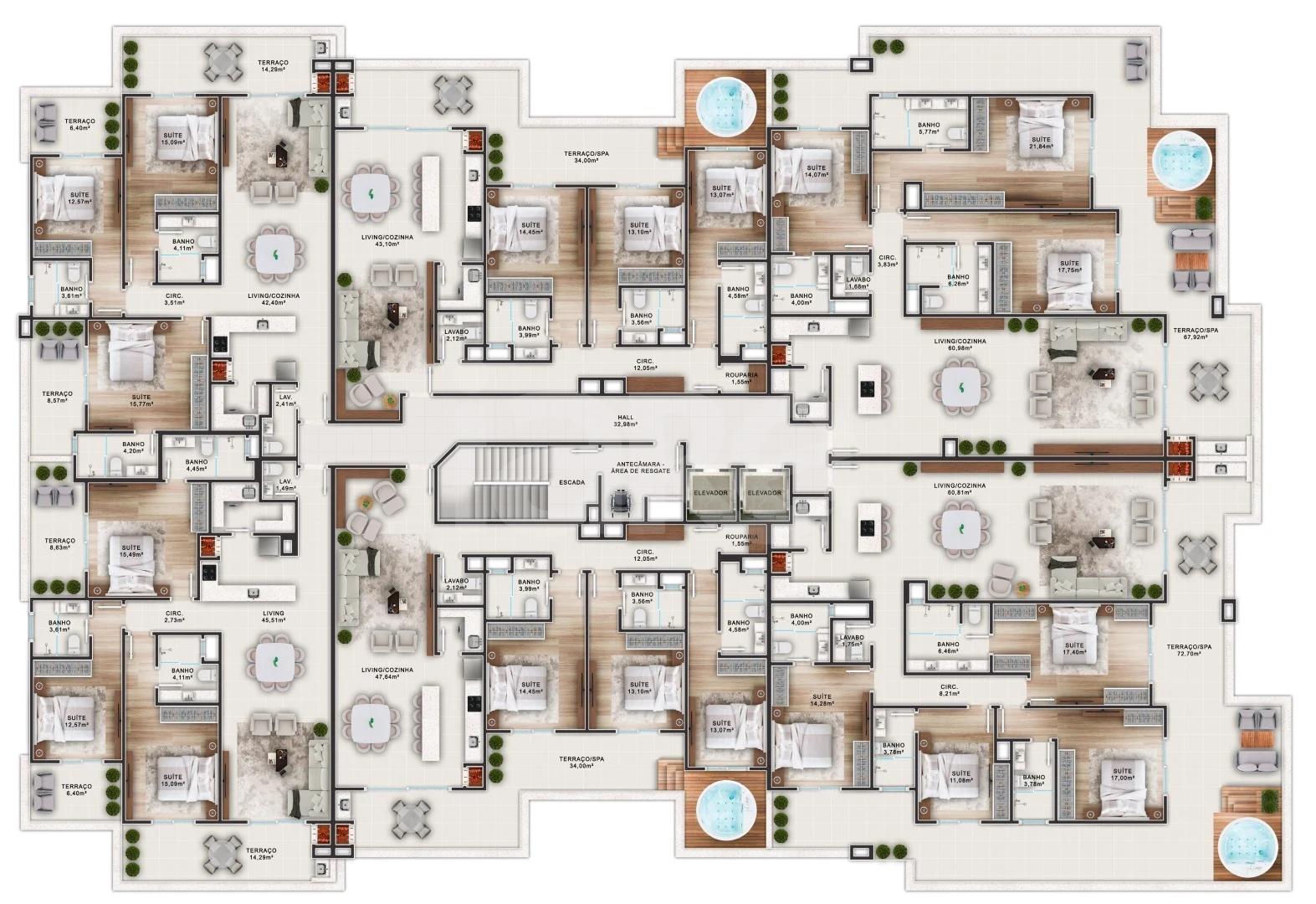 Planta — Pavimento cobertura horizontal