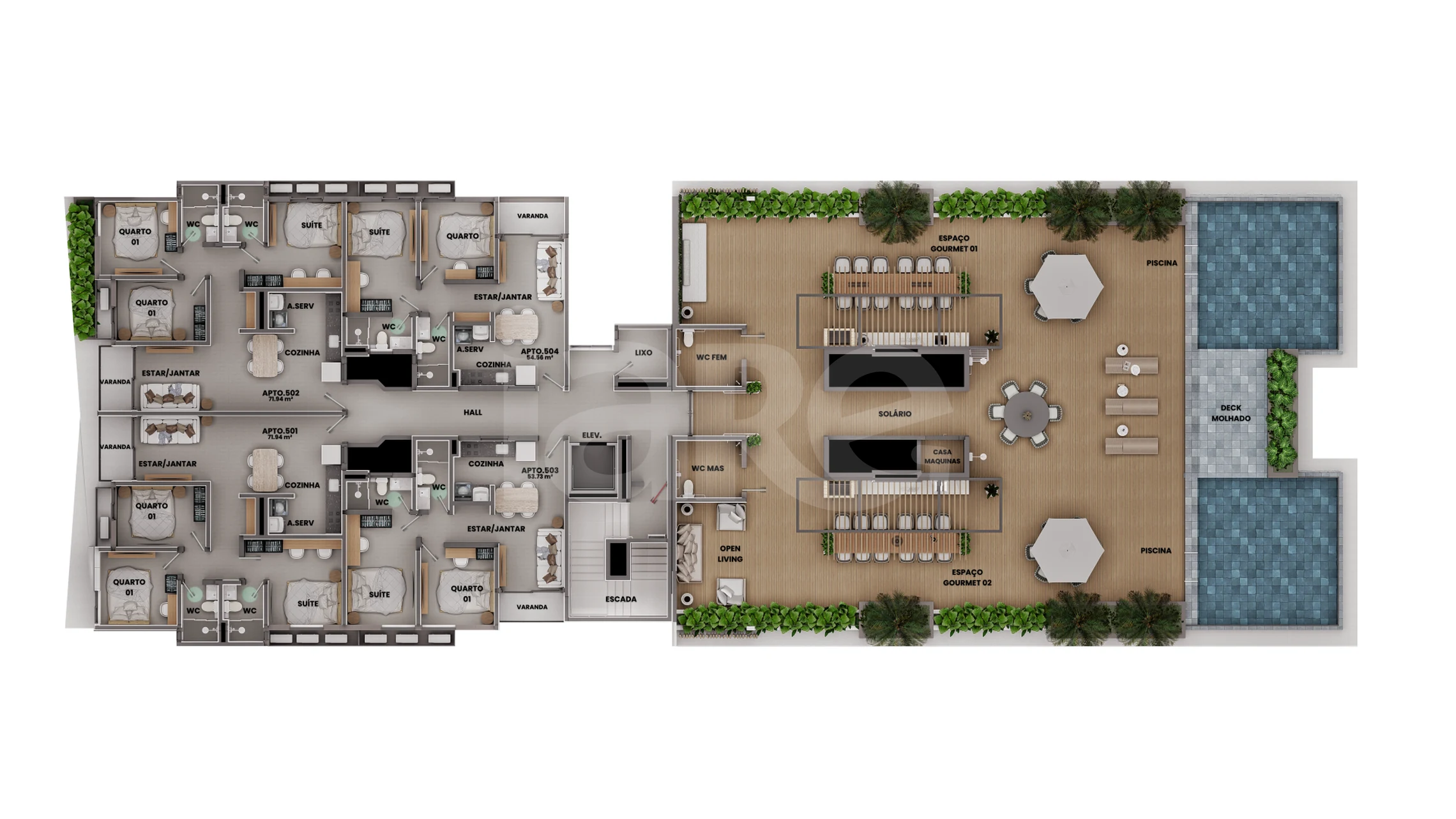 Planta — Pavimento rooftop
