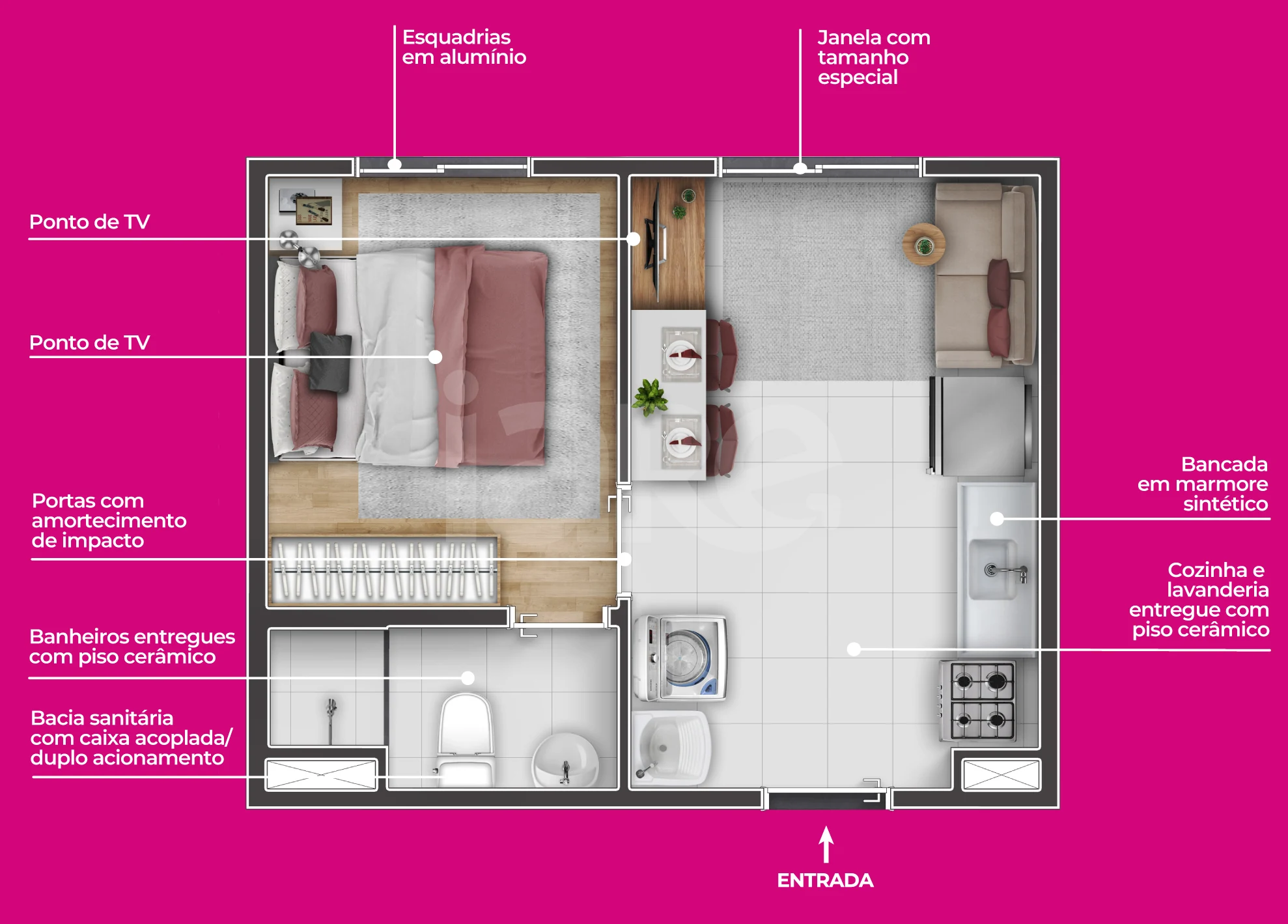 Planta — Apartamento 24,05 m²