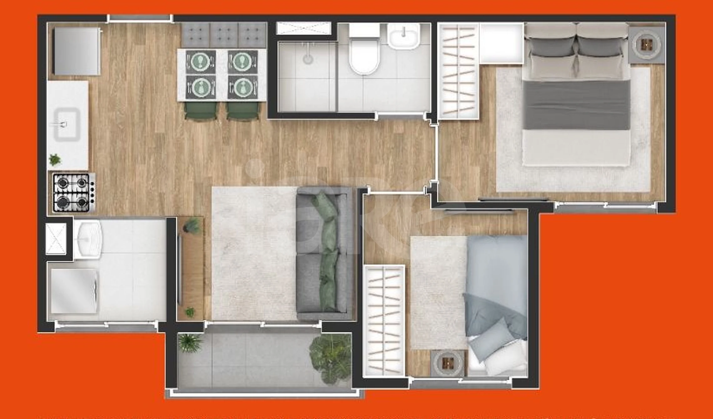 Planta — Apartamento 37,29 m²
