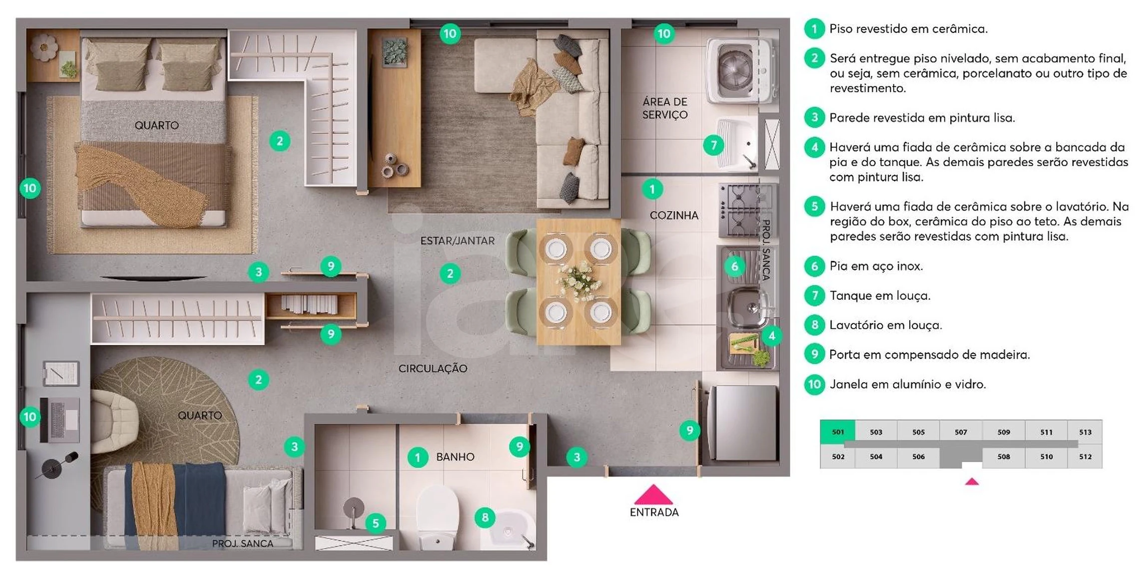 Planta — Apartamento 35,27 m²
