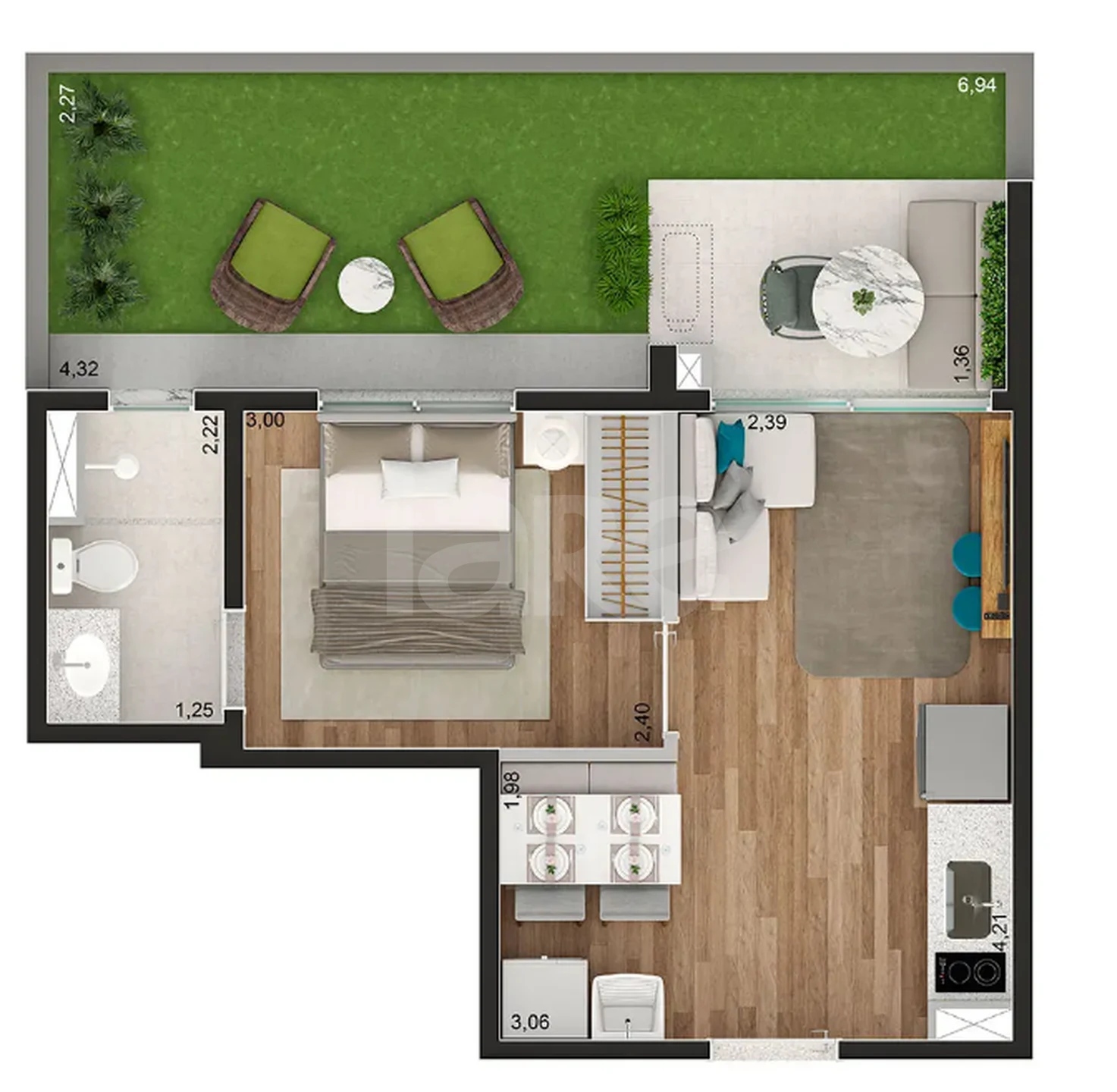 Planta — Garden 45,03 m²