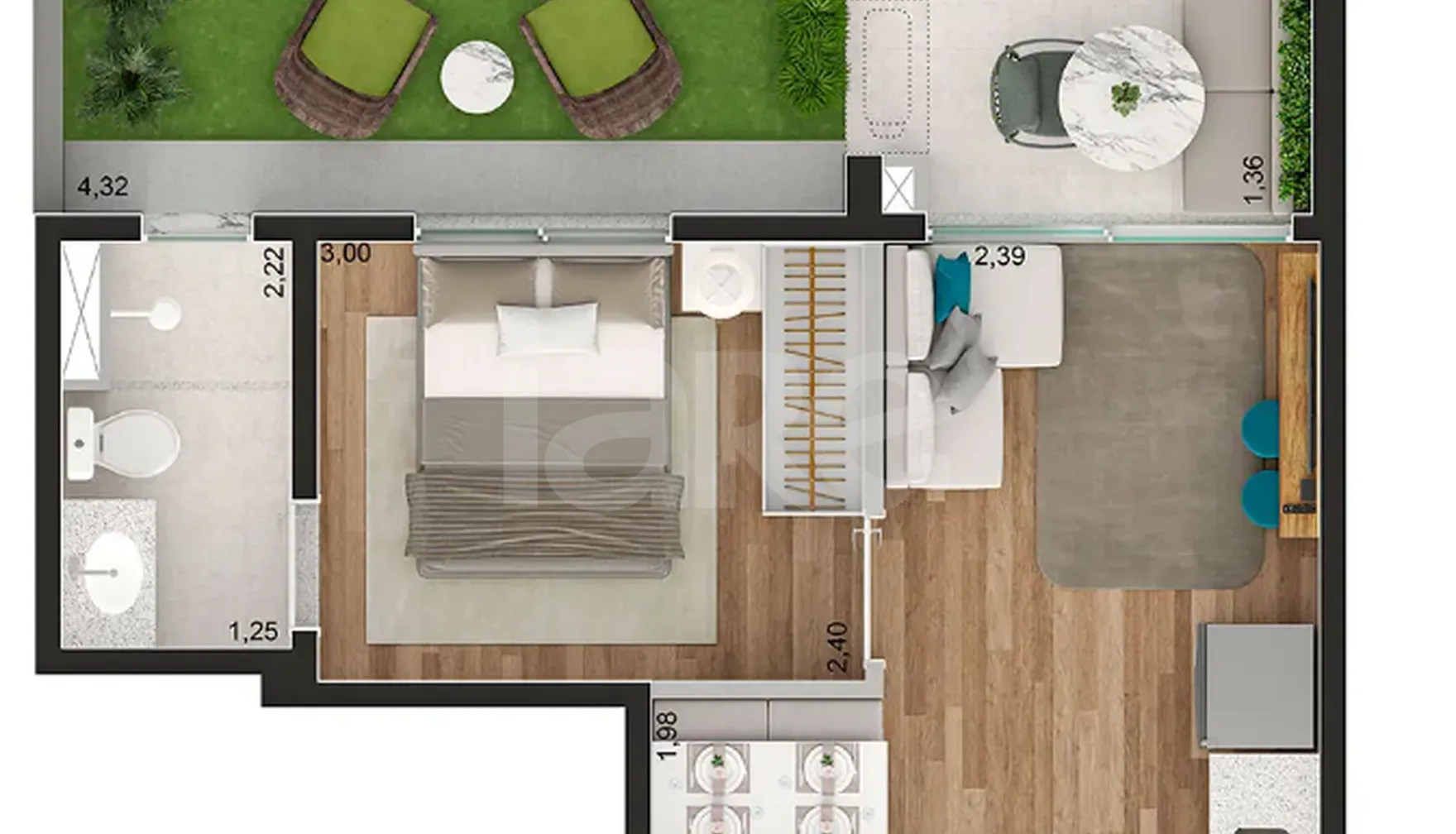 Planta — Garden 45,03 m²