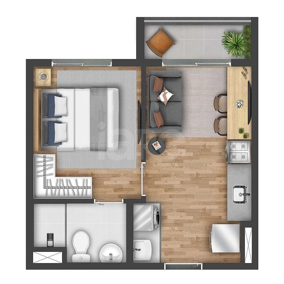 Planta — Apartamento 26,72 m²