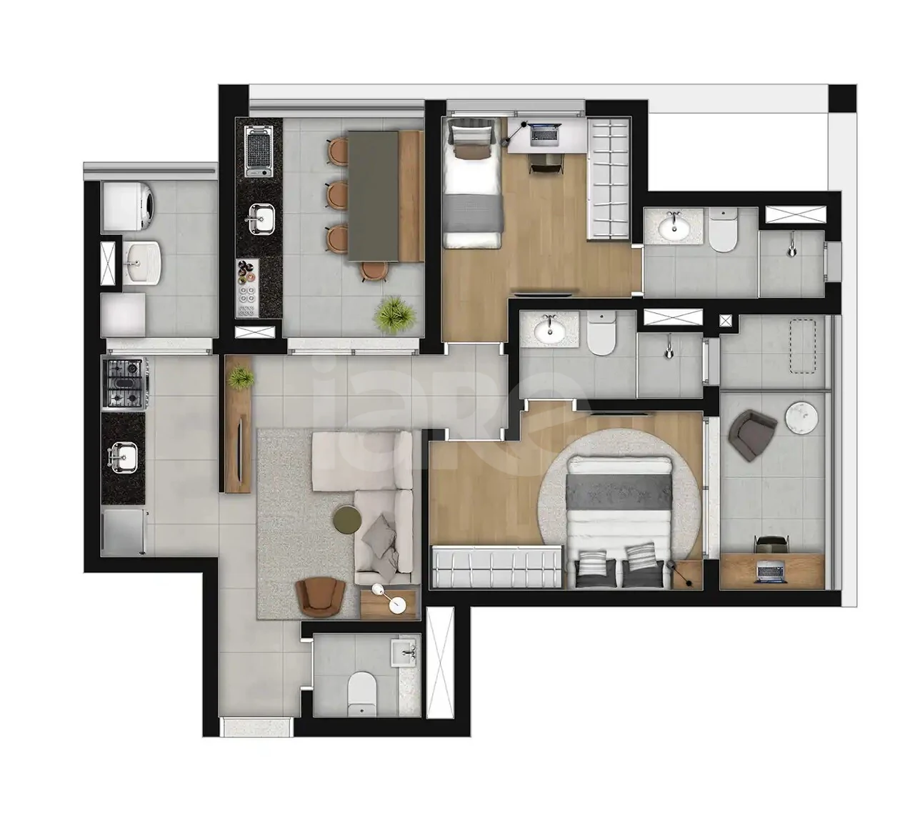 Planta — Apartamento 70,36 m²