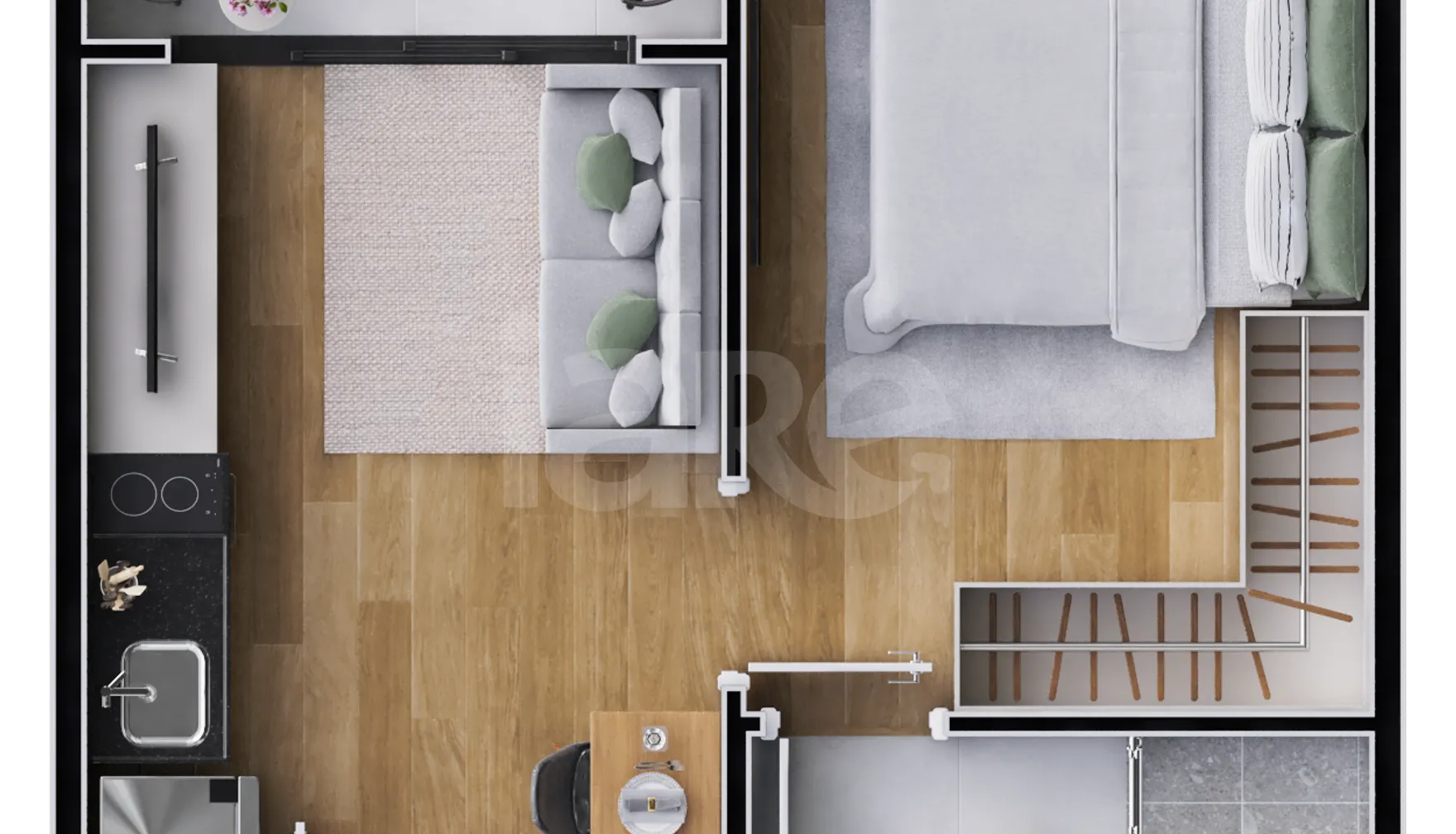 Planta — Apartamento 24,9 m²