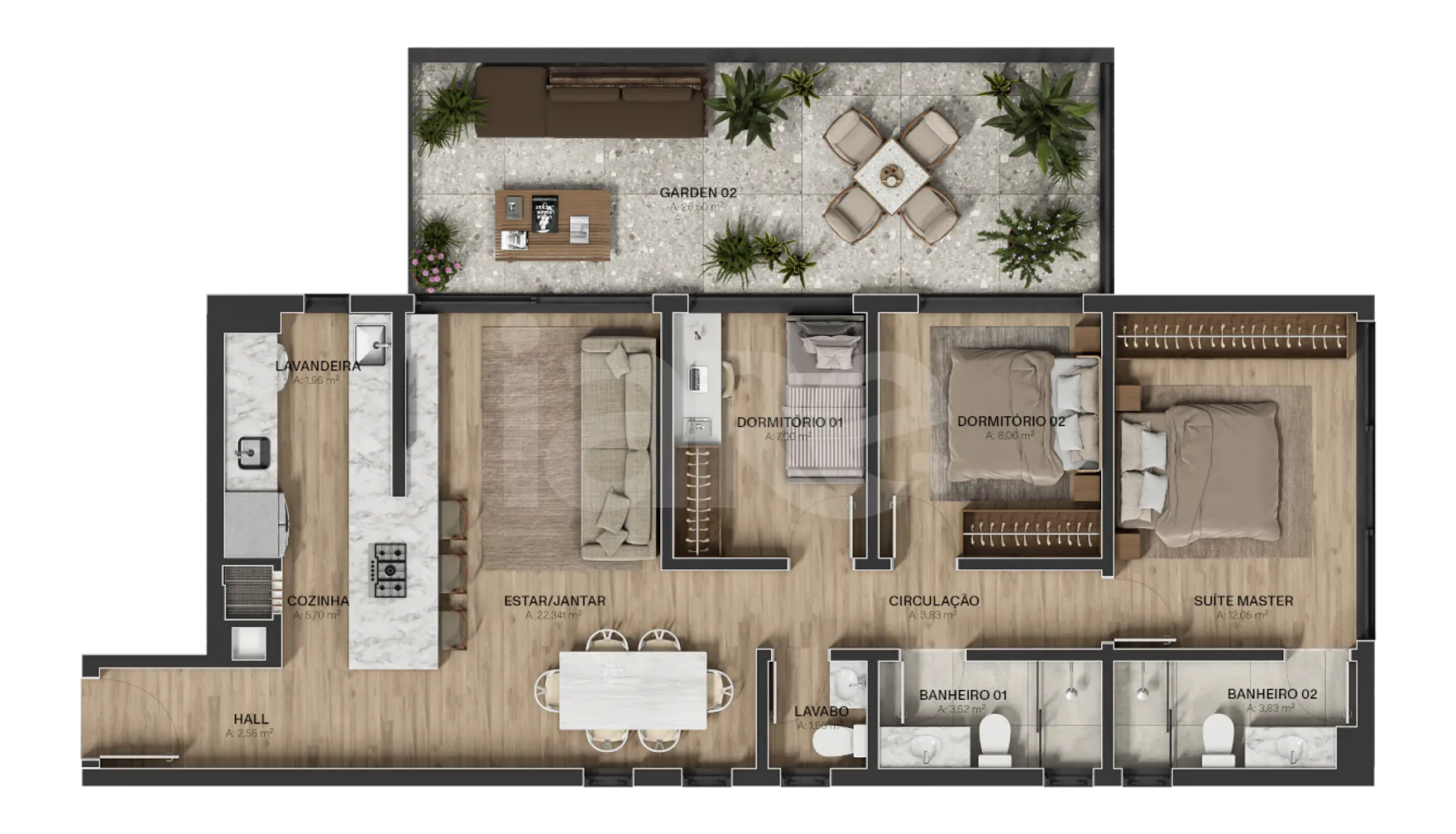 Planta — Garden 116,34 m²