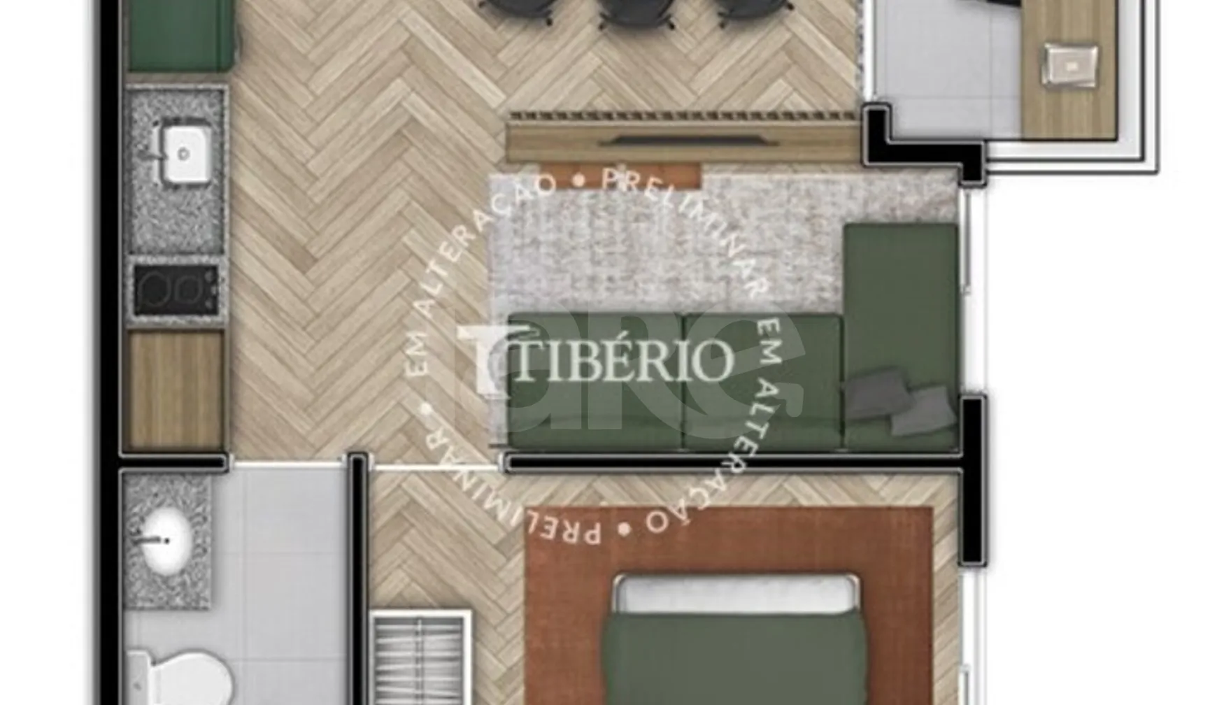 Planta — Apartamento 35,6 m²