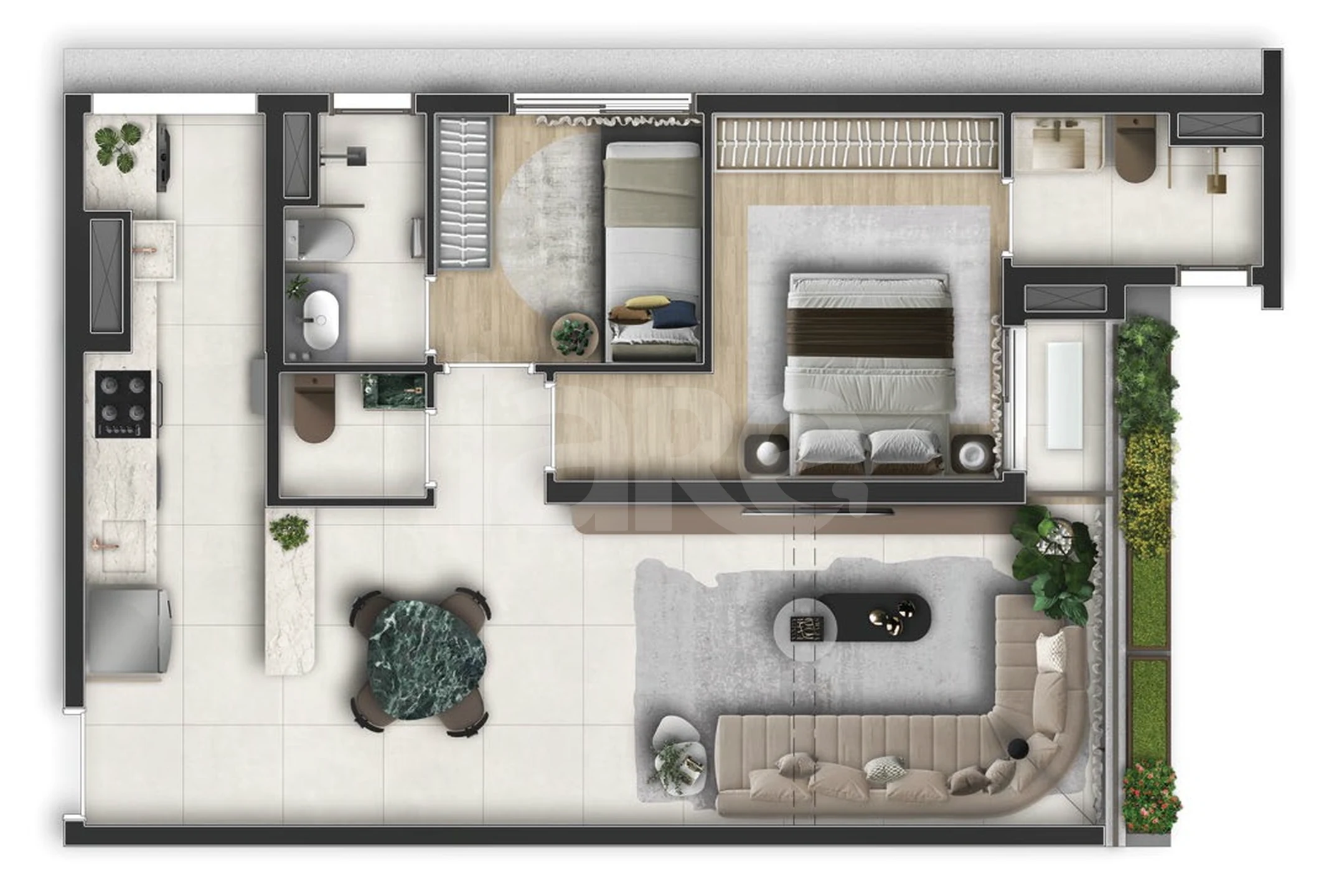 Planta — Apartamento 65,51 m²