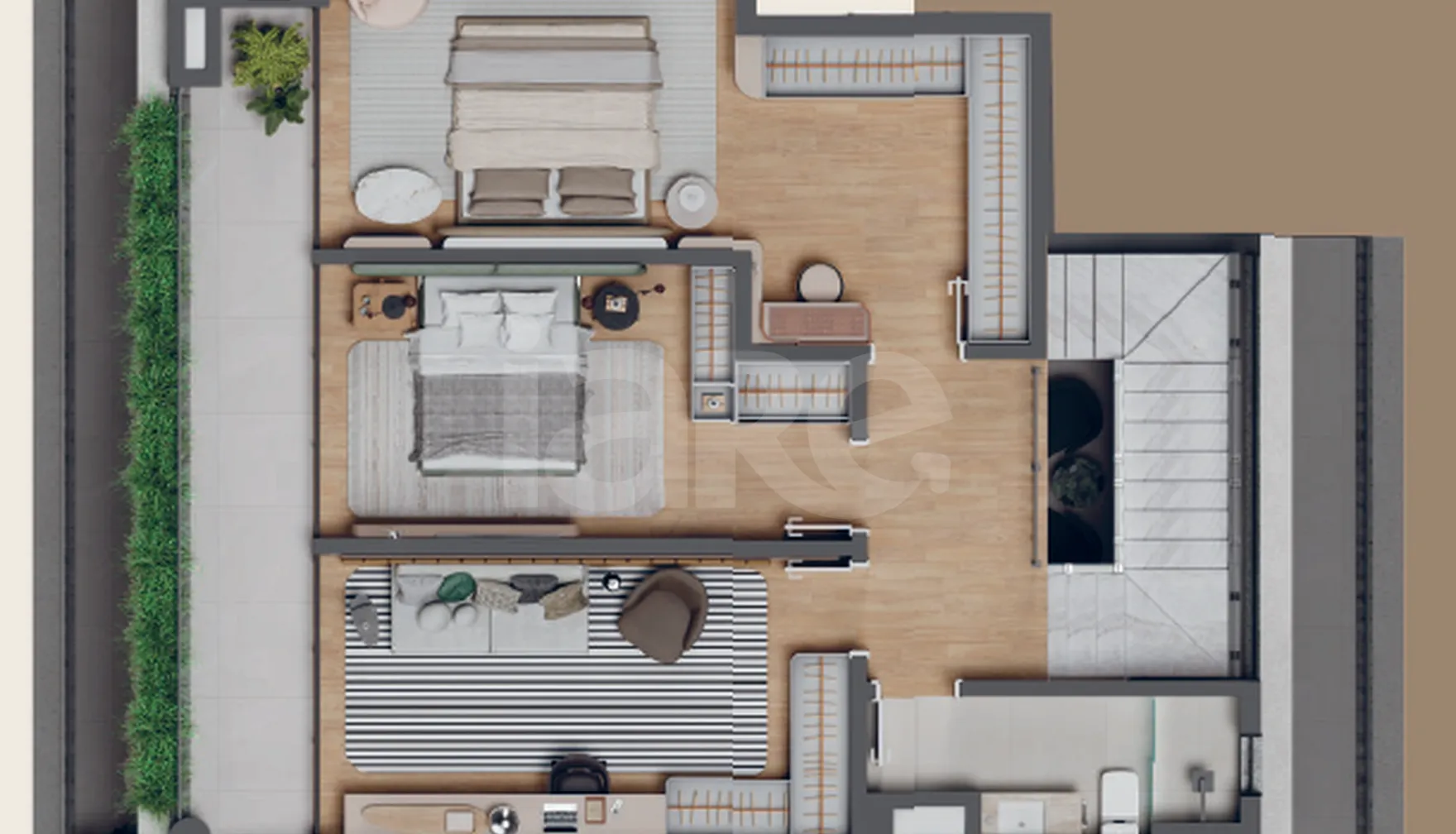 Planta — Cobertura Duplex 205,96 m²