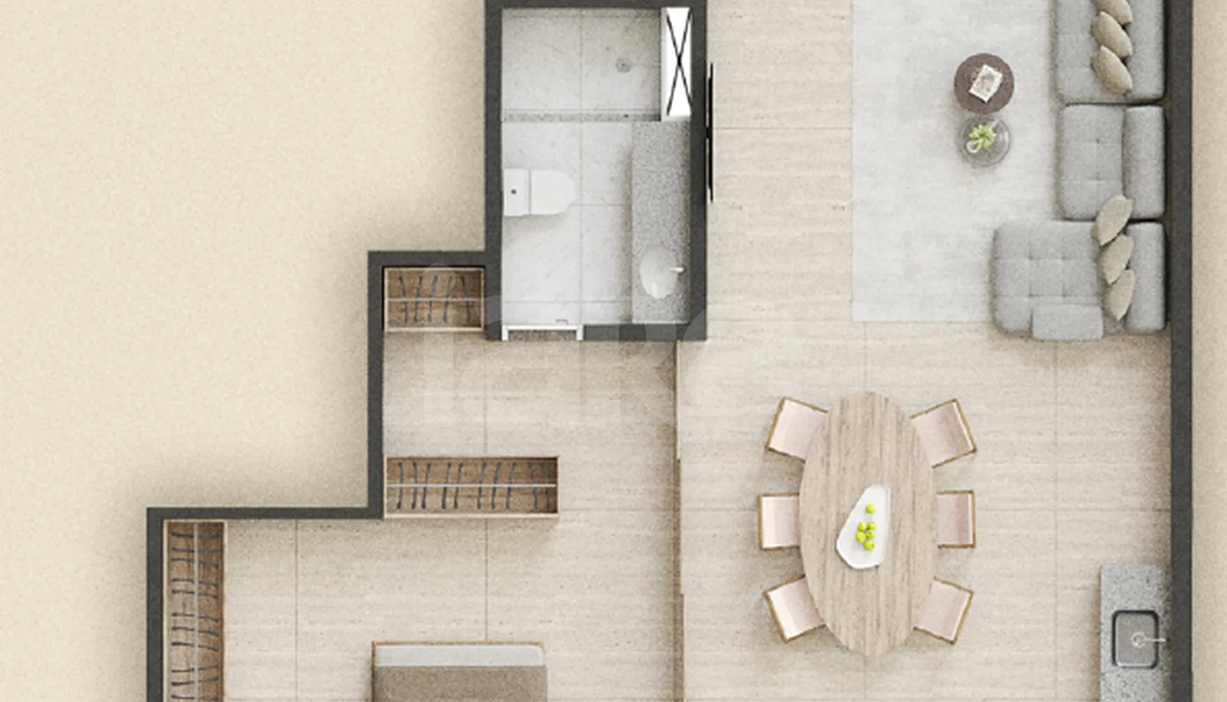 Planta — Studio 62,7 m²