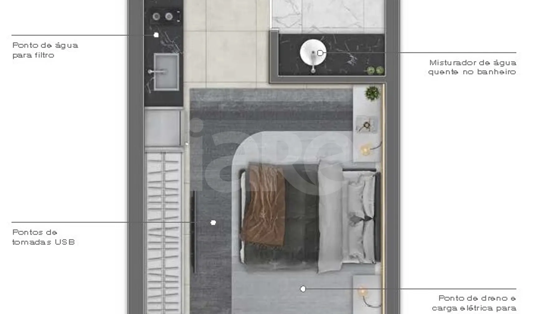Planta — Apartamento 26,3 m²