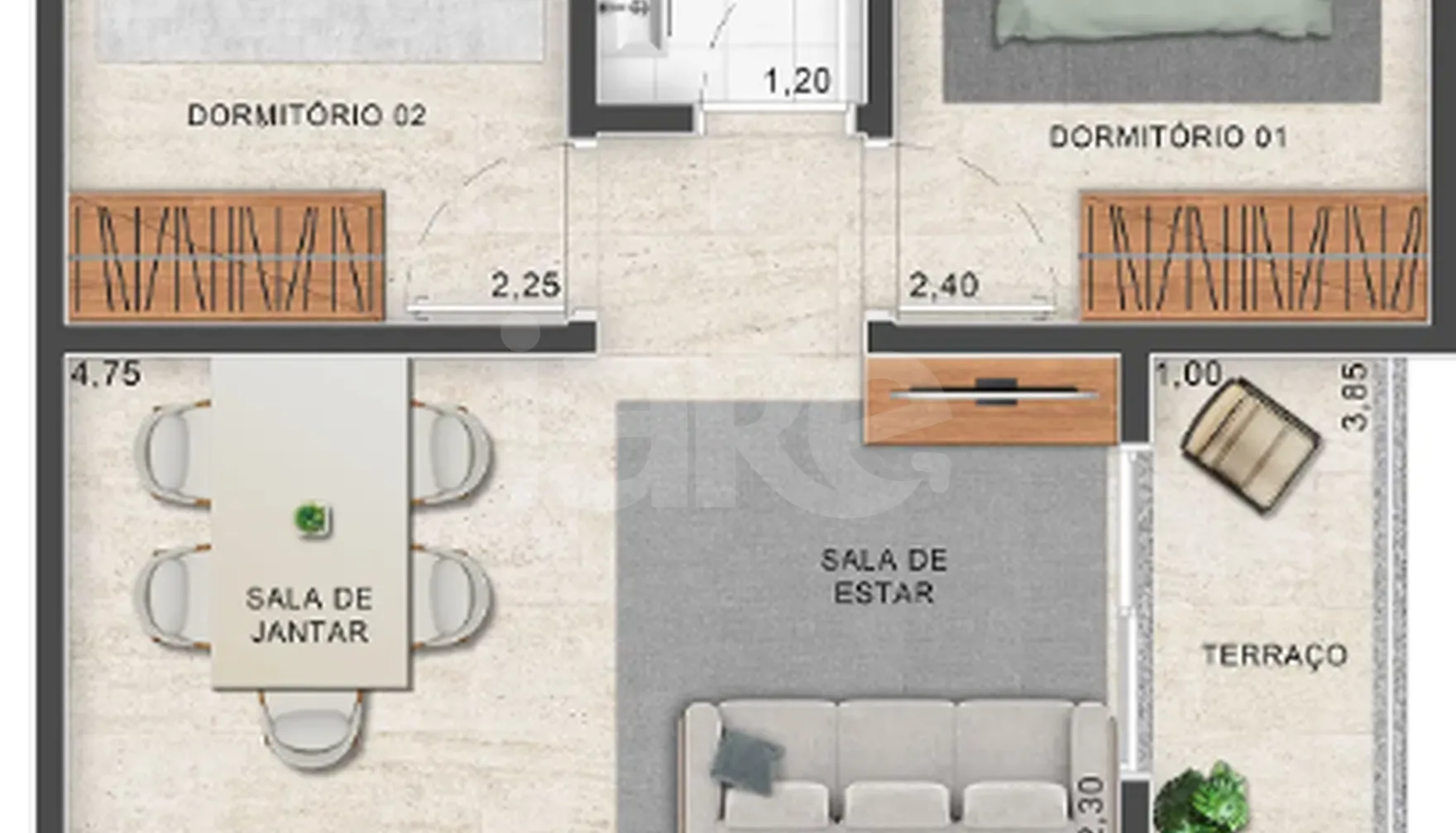 Planta — Apartamento 41,94 m²