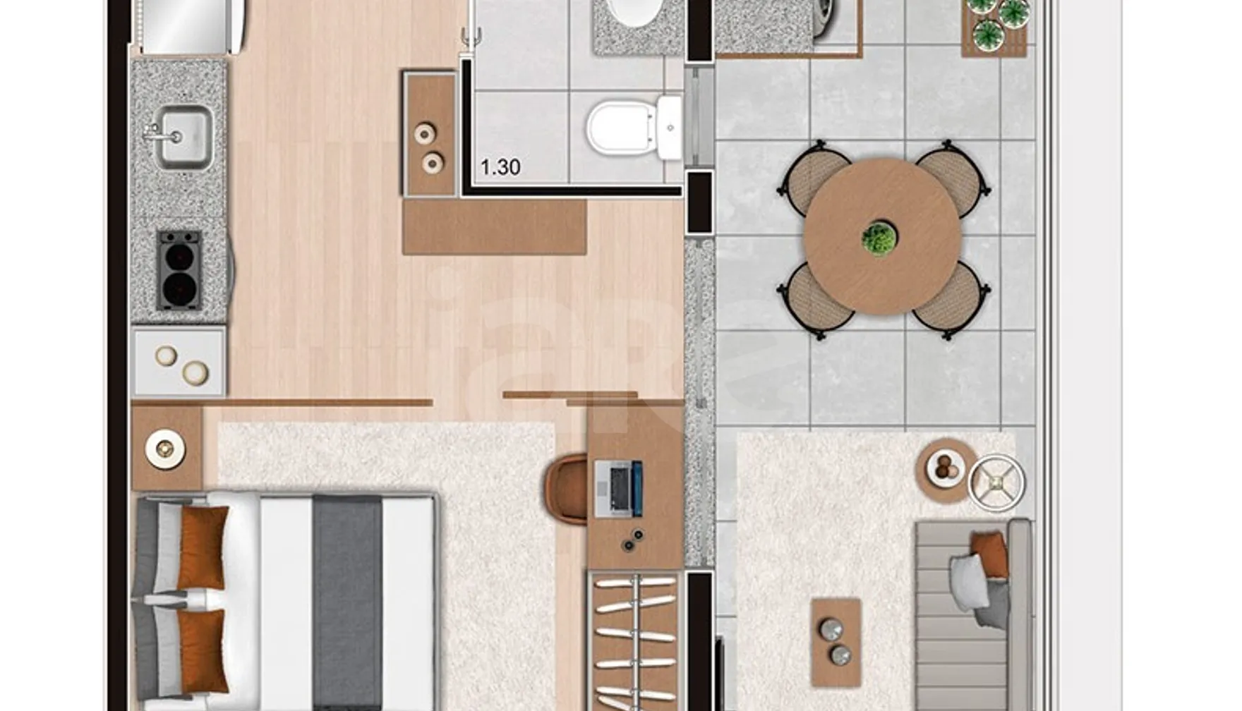 Planta — Apartamento 41,83 m²