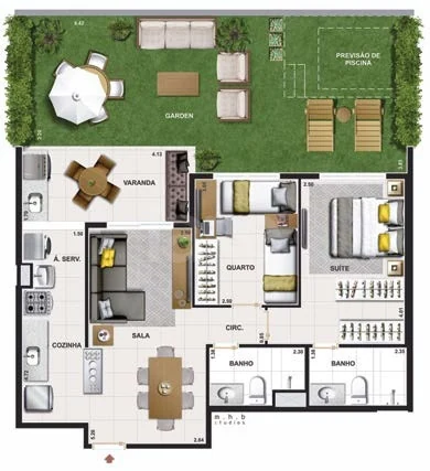 Planta — Garden 81,63 m²