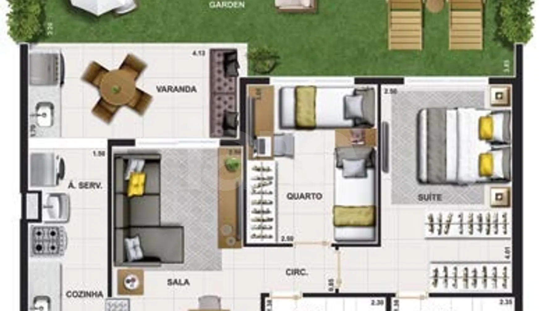 Planta — Garden 81,63 m²