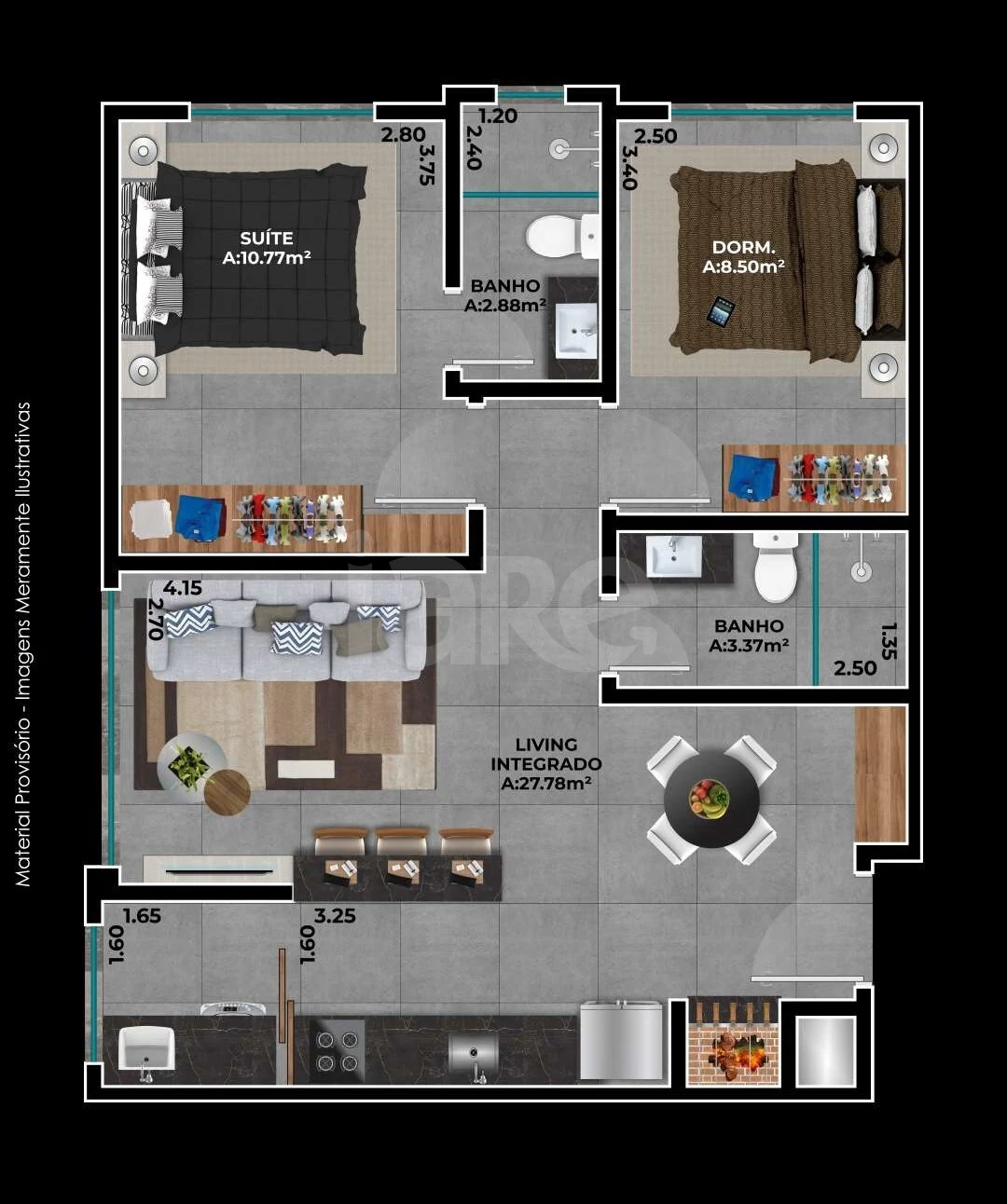 Planta — Apartamento 60,15 m²