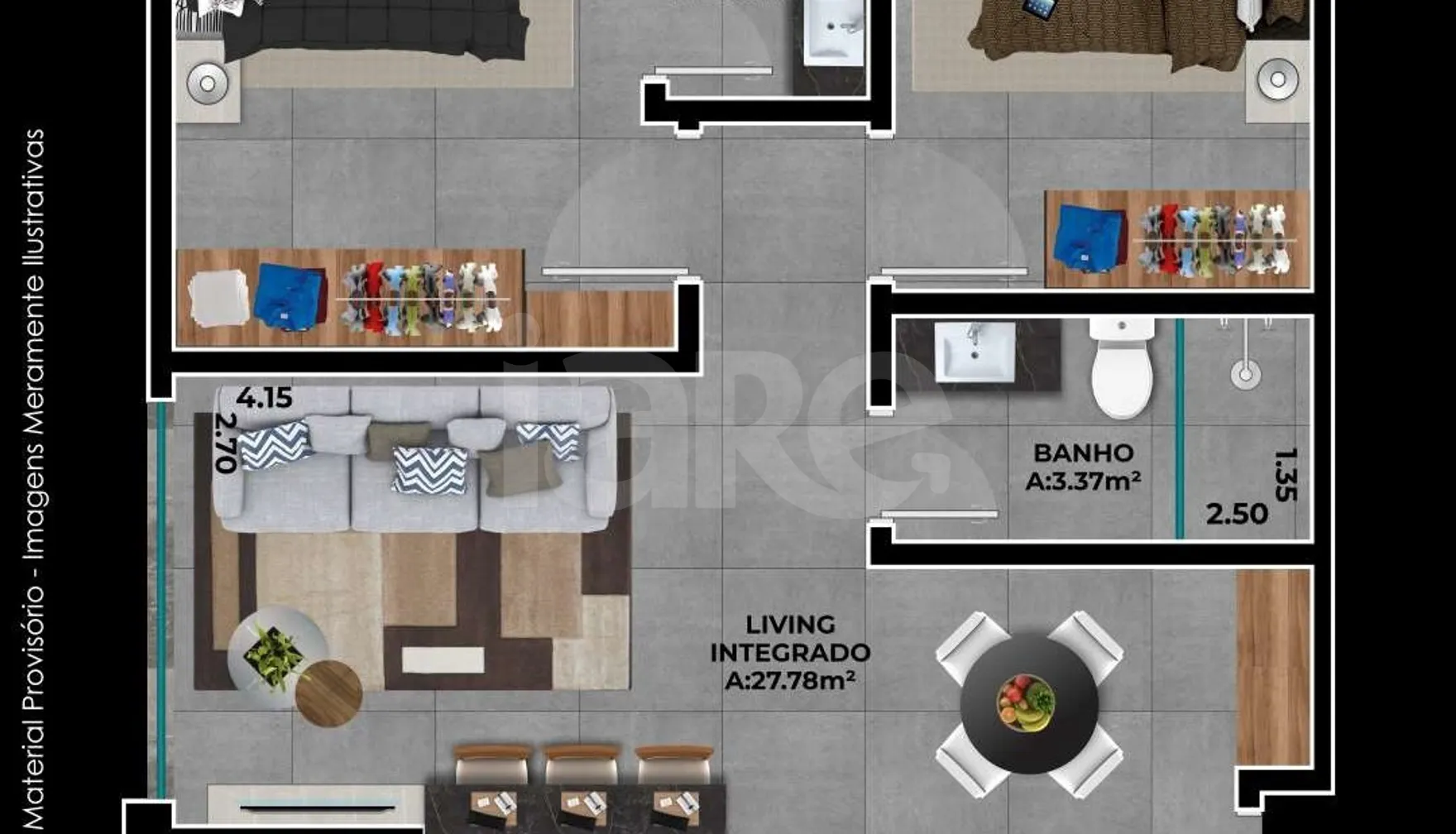 Planta — Apartamento 60,15 m²