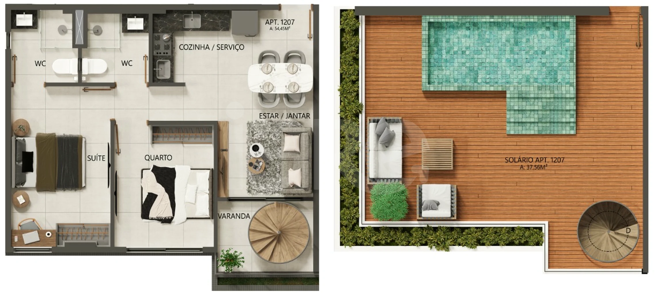 Planta — Cobertura Duplex 92,01 m²