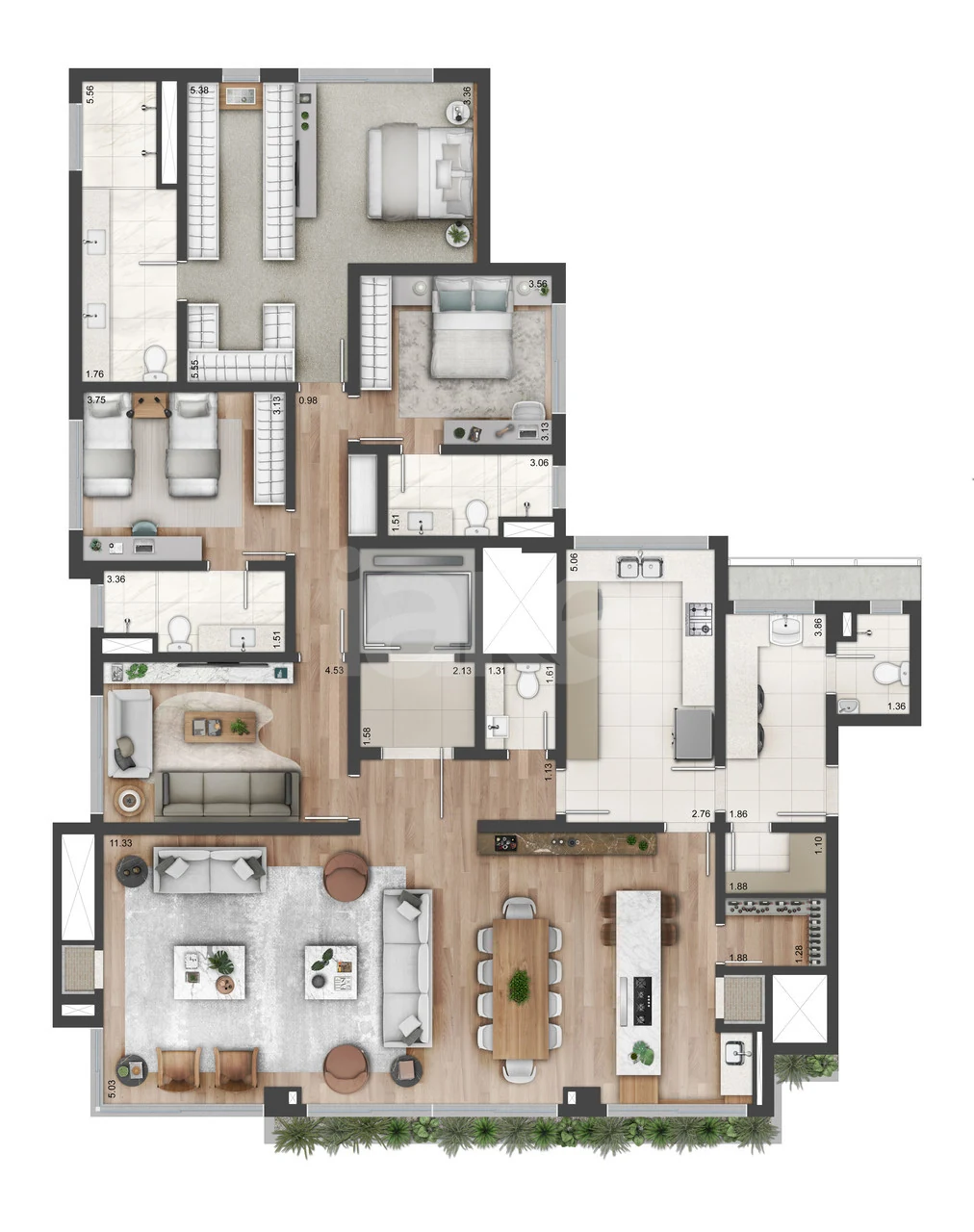 Planta — Apartamento 227,32 m²
