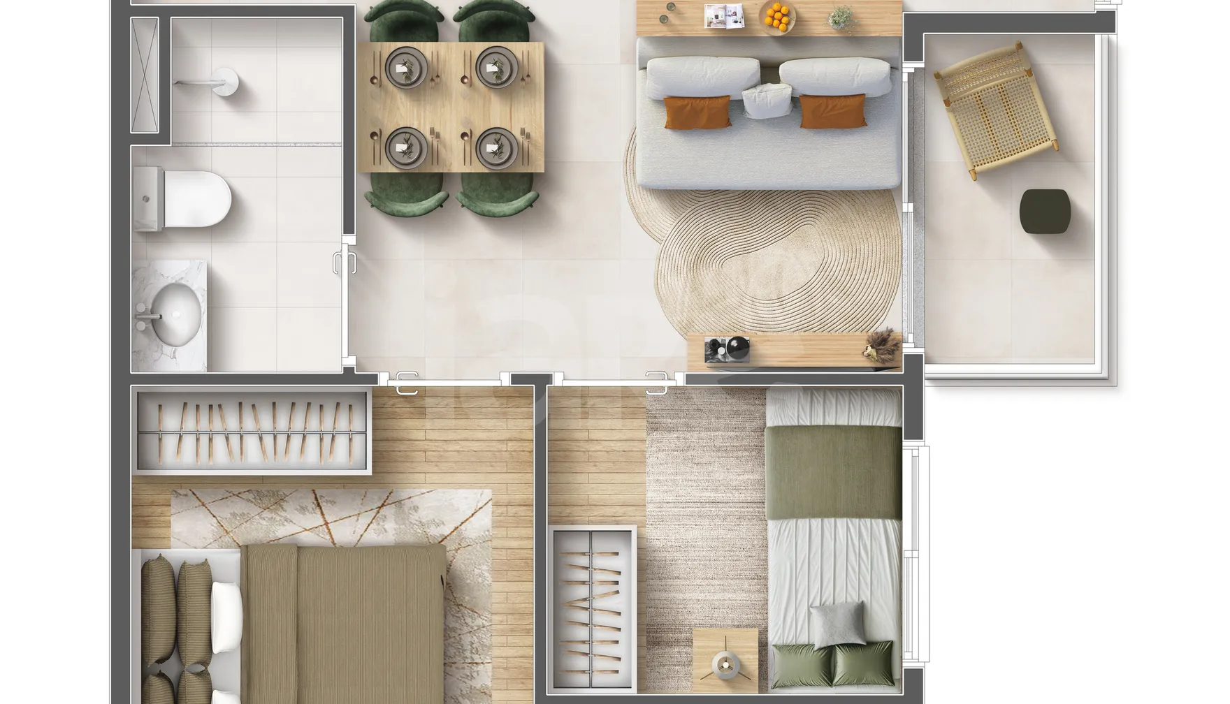 Planta — 2 dorms | 36m² | Final 2