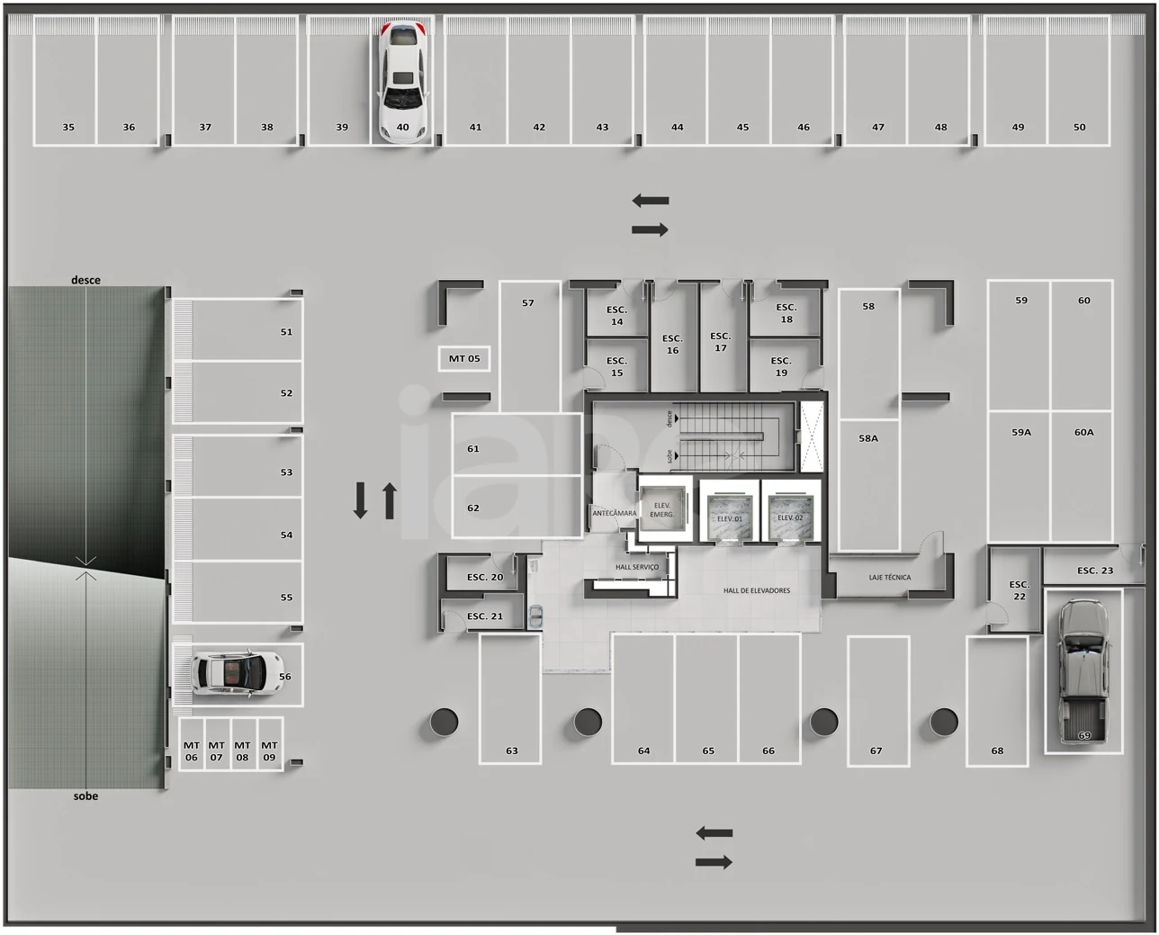 Planta — Pavimento subsolo 1