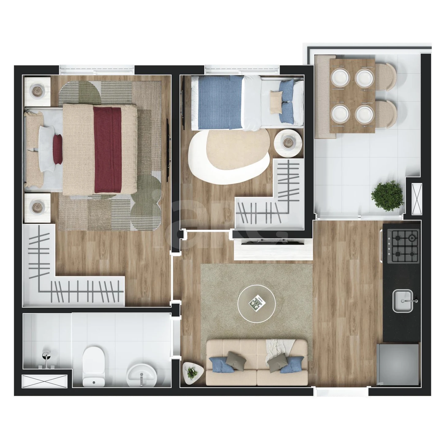 Planta — Garden 46,22 m²