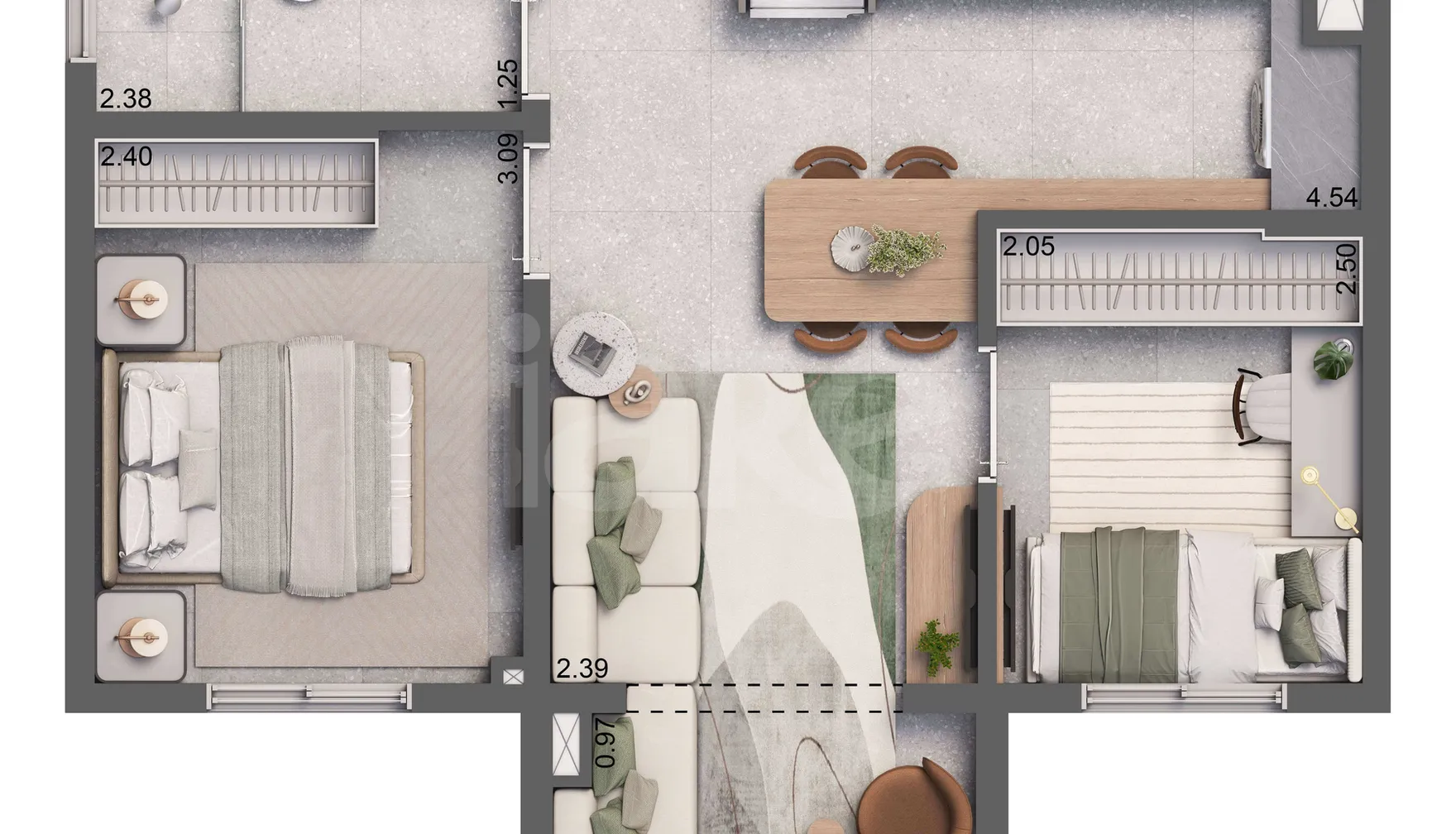 Planta — Apartamento 37,73 m²