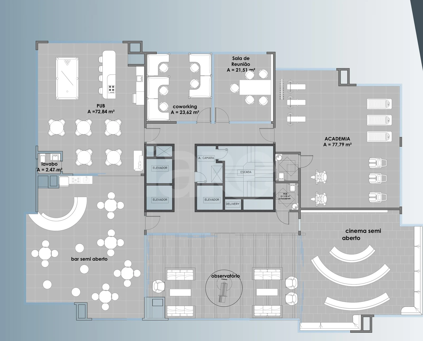 Planta — Pavimento rooftop
