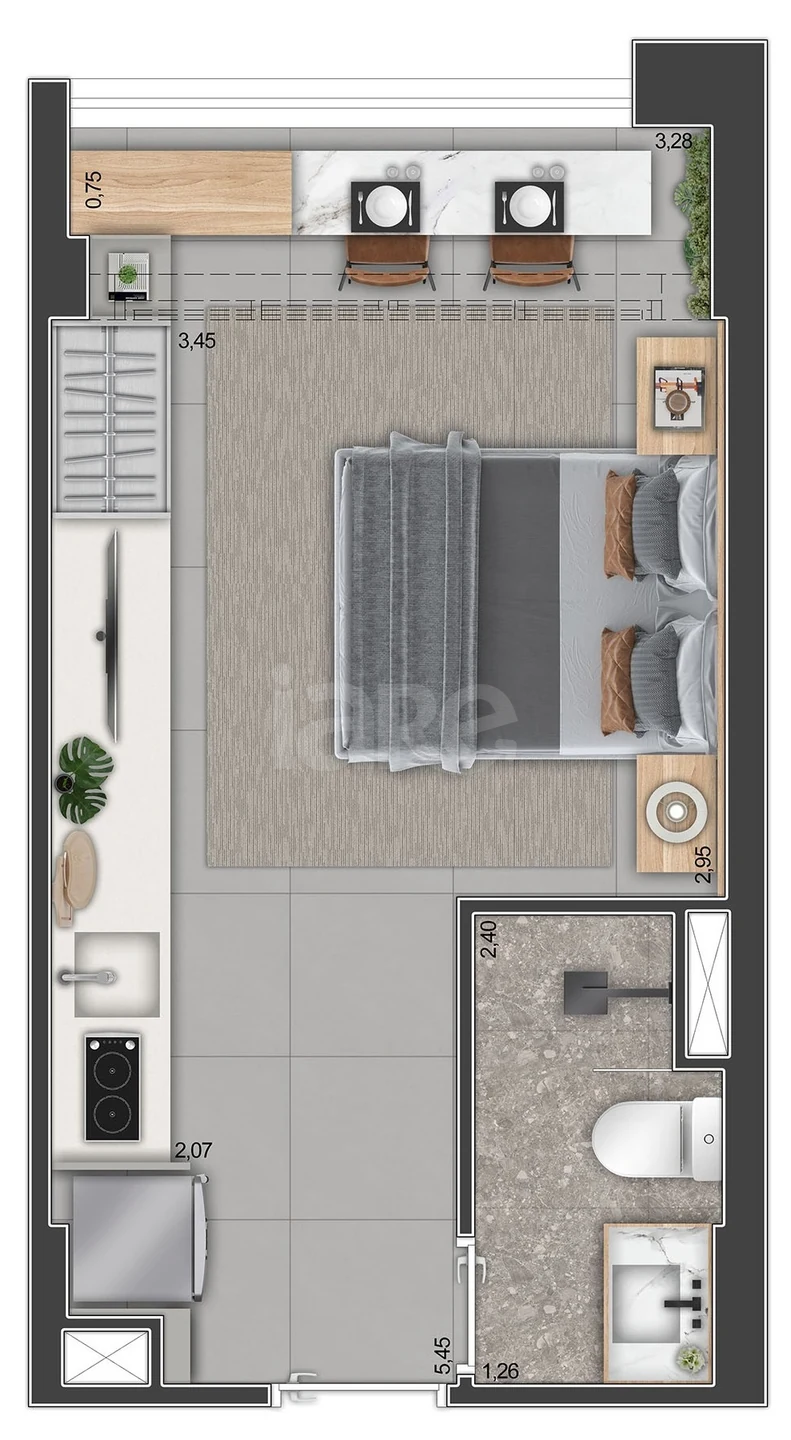 Planta — Studio 24,16 m²