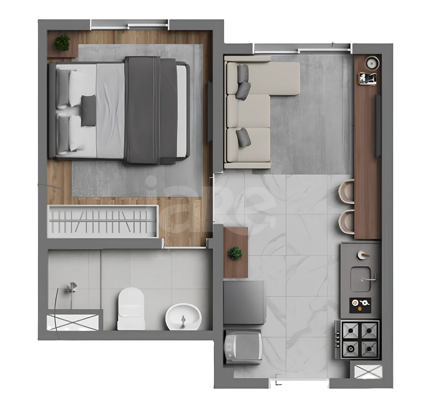 Planta — Apartamento 24,27 m²